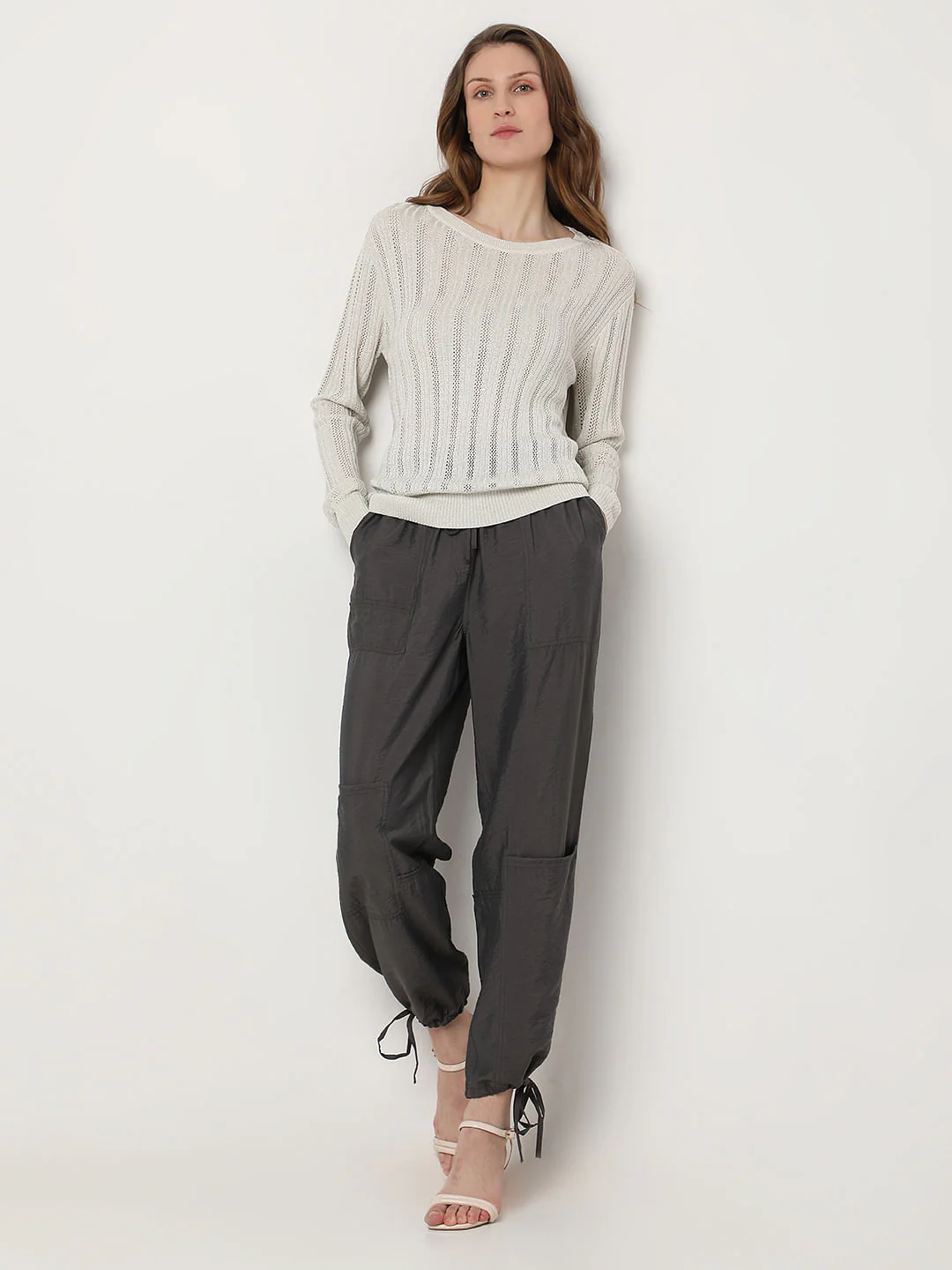 Light Grey Lurex Knit Pullover - Image 5