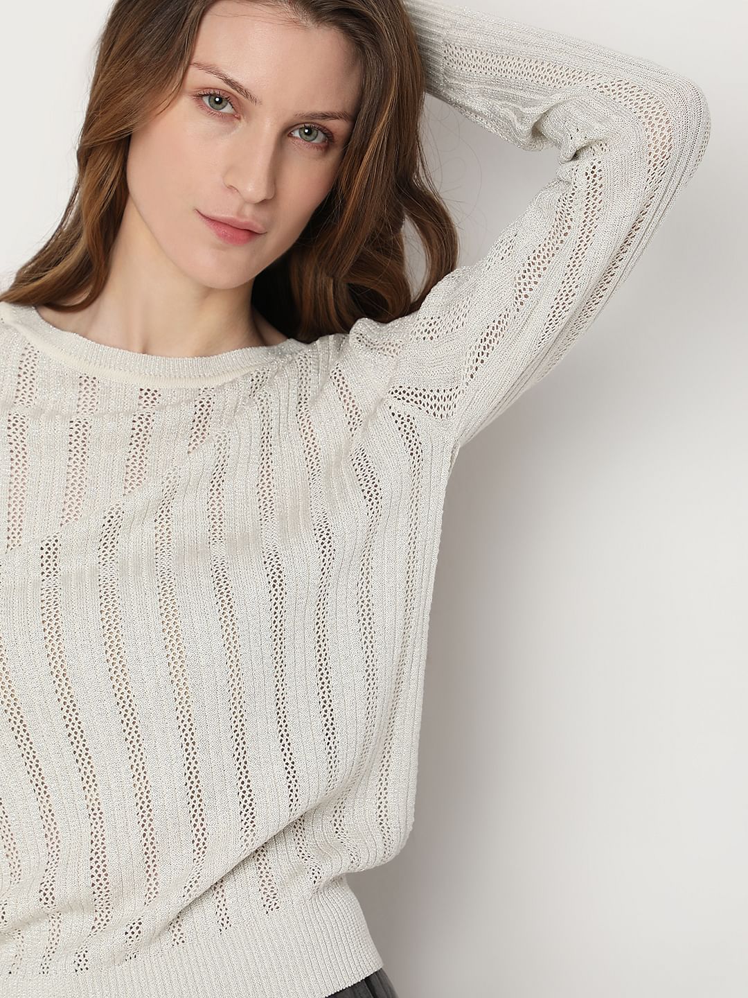 Light Grey Lurex Knit Pullover - Image 6