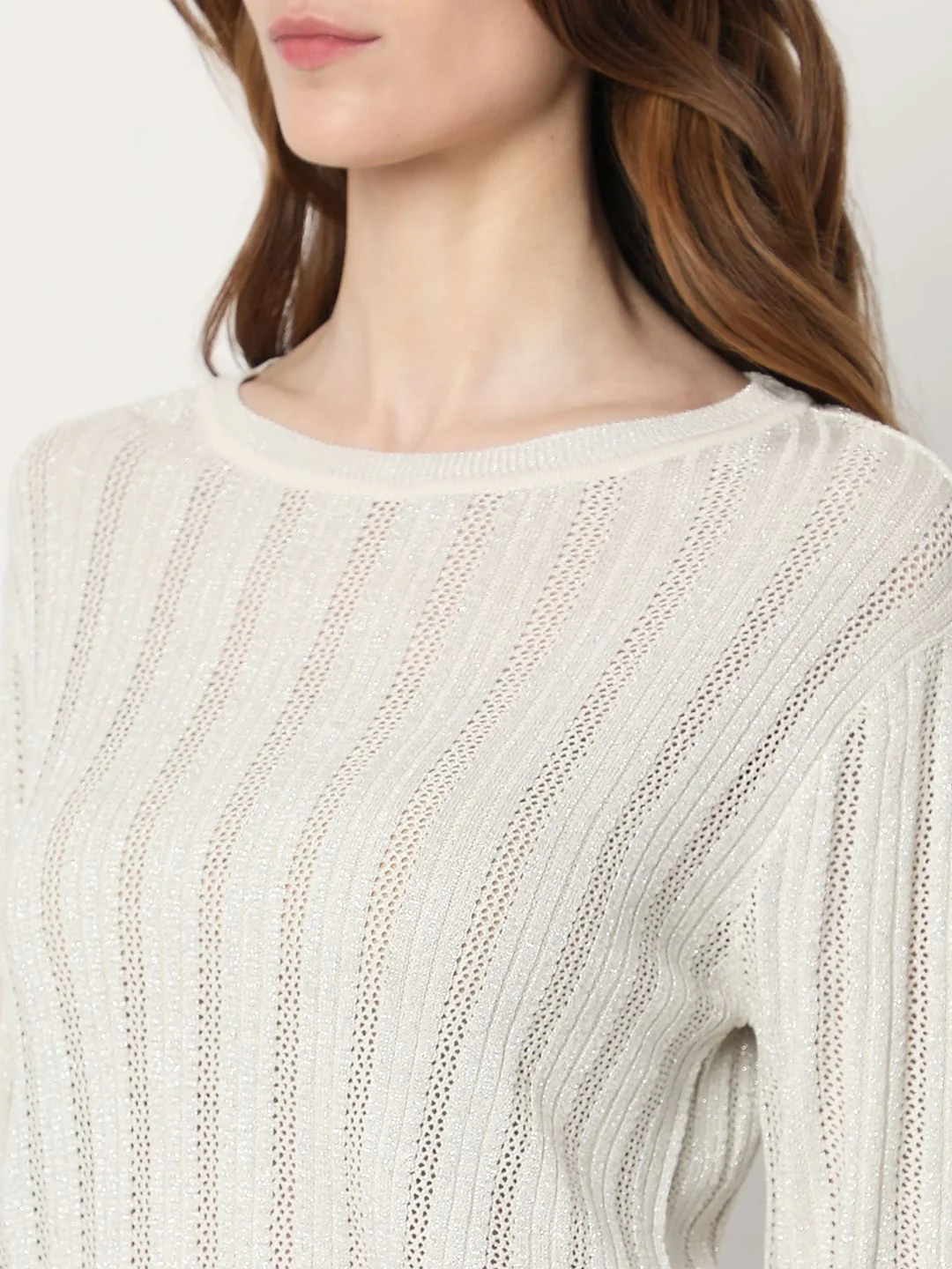 Light Grey Lurex Knit Pullover - Image 8