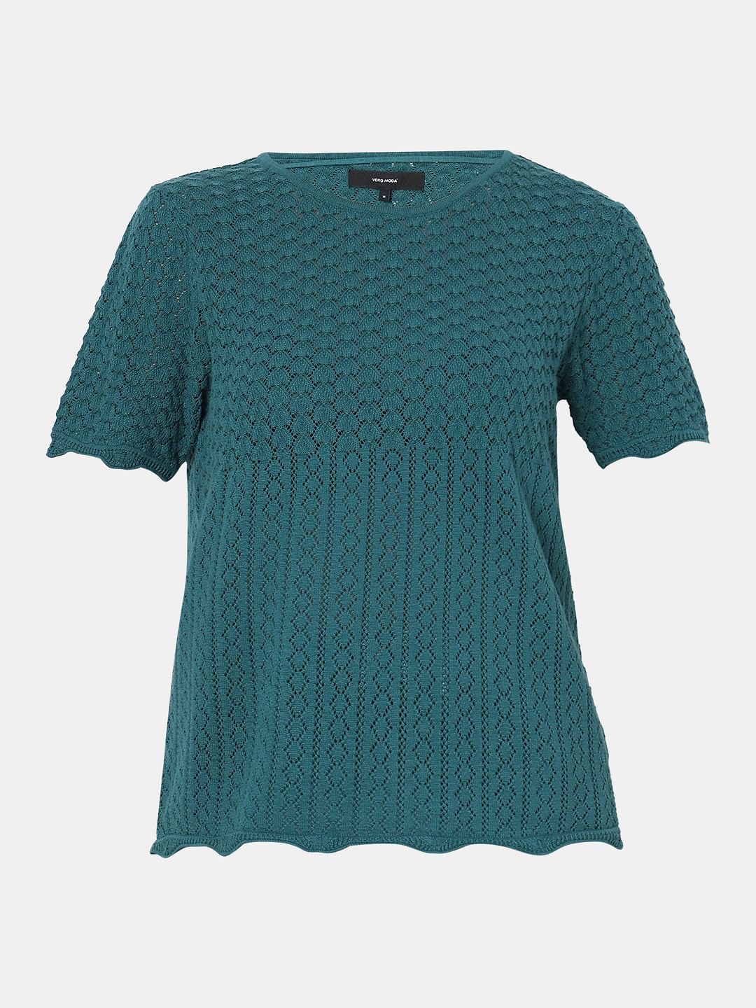 Green Textured Knit Top - Image 7