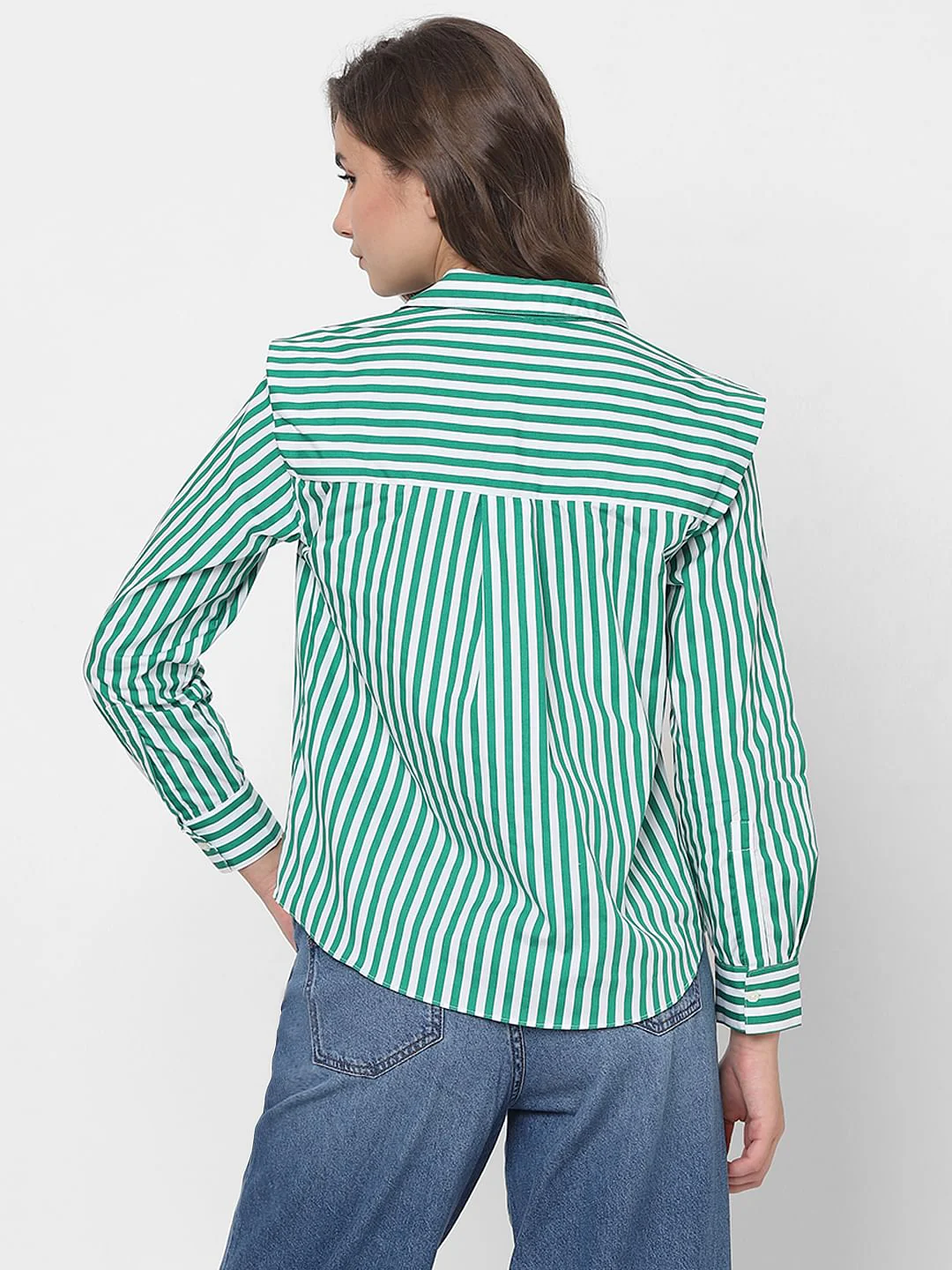 White & Green Striped Shirt - Image 4