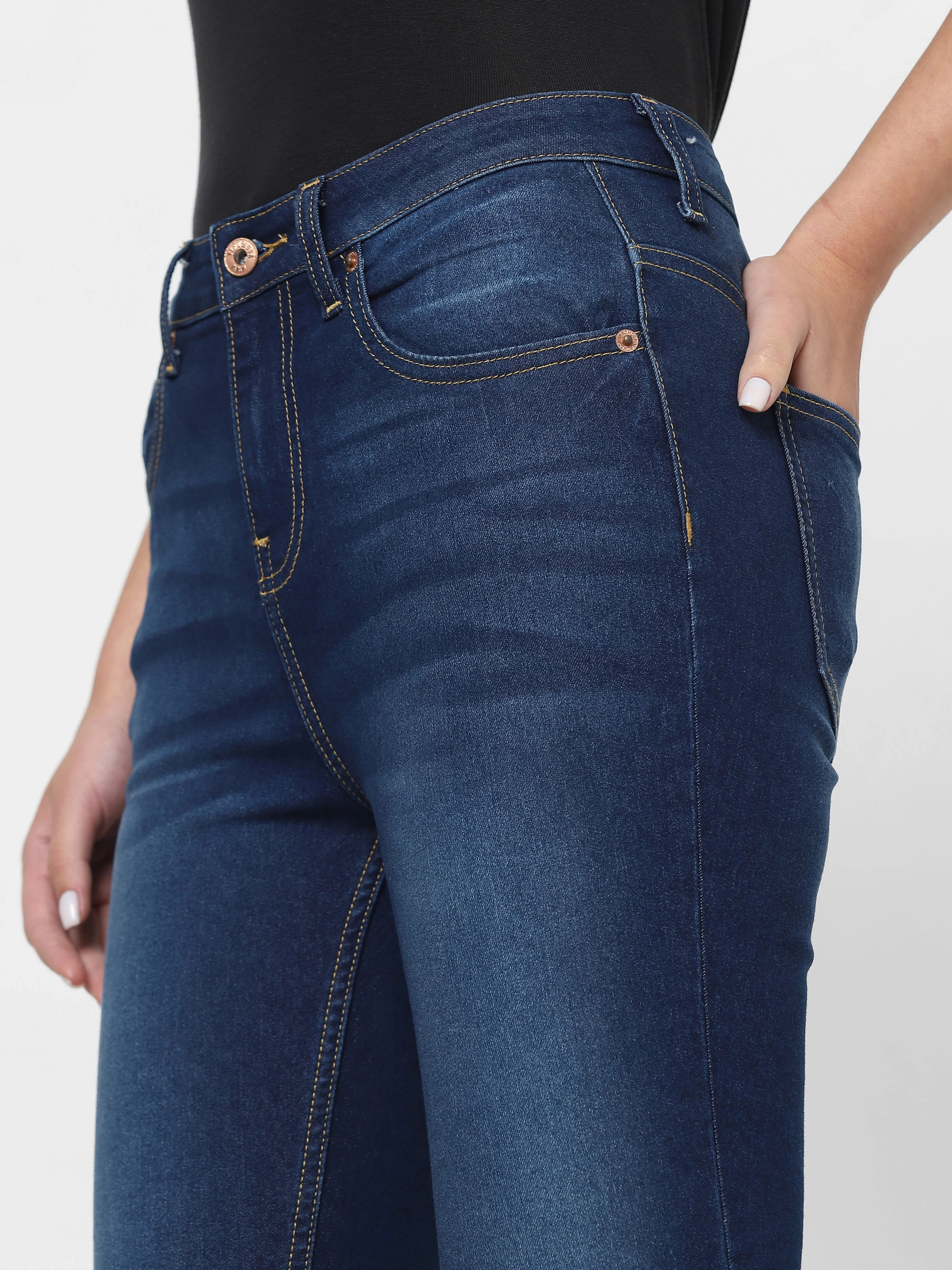 Blue High Rise Wendy Skinny Fit Jeans - Image 8