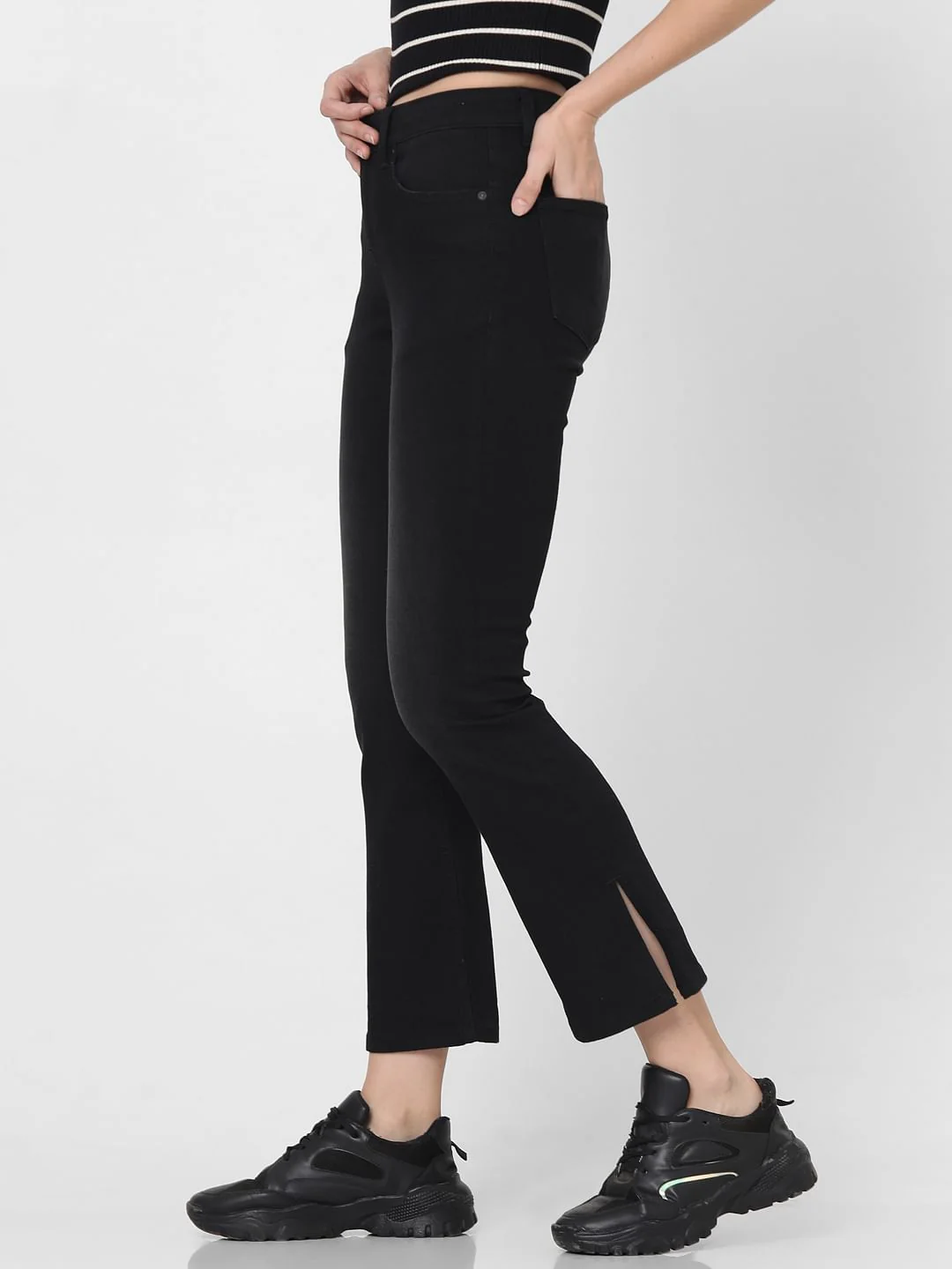 Black Mid Rise Petra Bootcut Jeans - Image 3