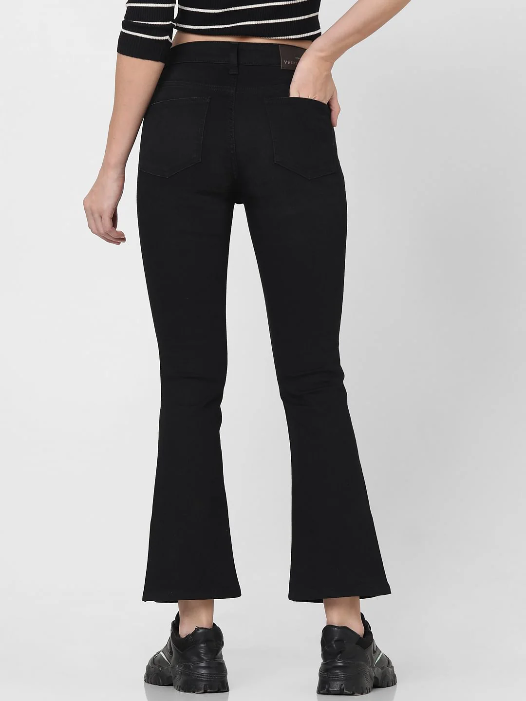 Black Mid Rise Petra Bootcut Jeans - Image 4