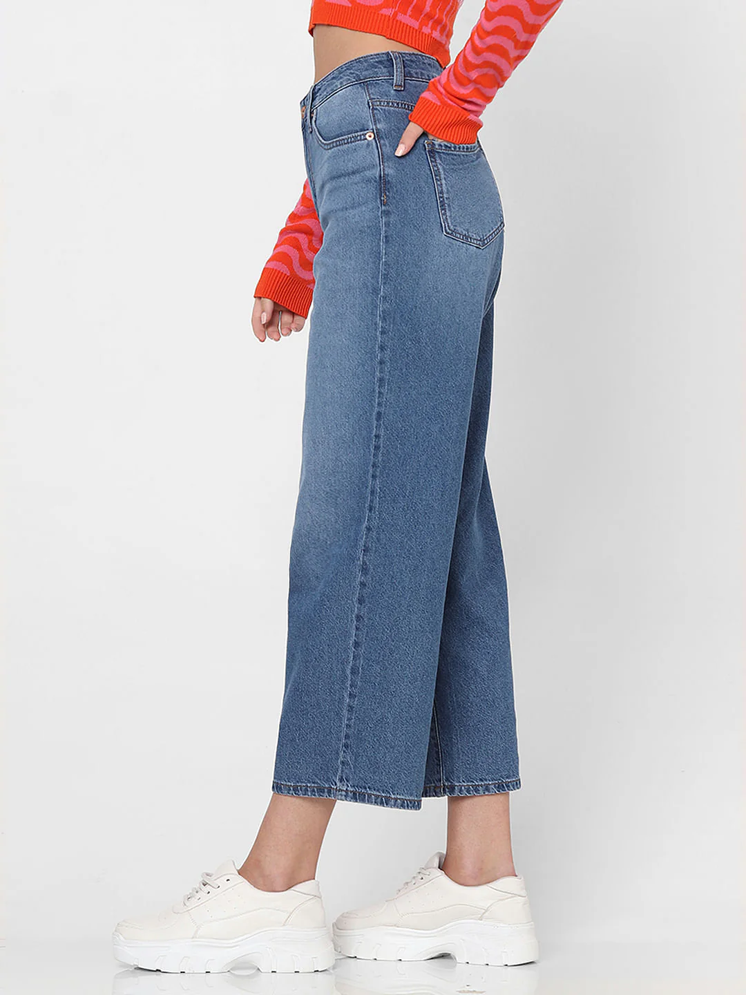 Blue Mid Rise Zoey Wide-Leg Jeans - Image 3