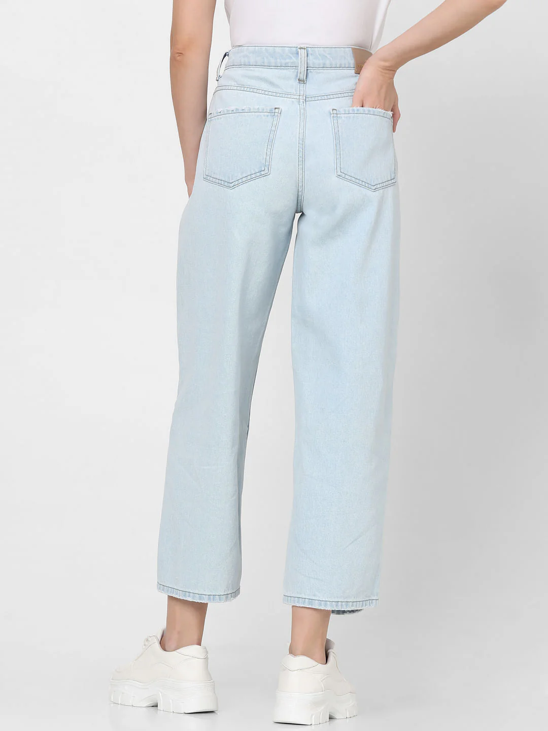 Light Blue Distressed Zoey Wide-Leg Jeans - Image 4