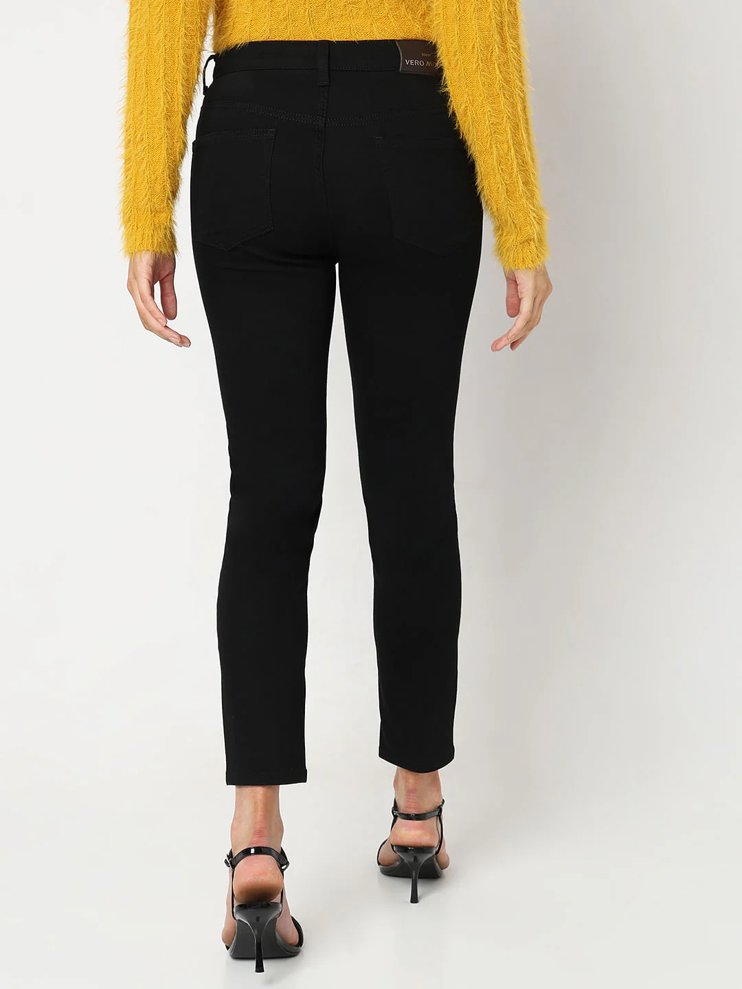 Black Mid Rise Straight Fit Jeans - Image 4