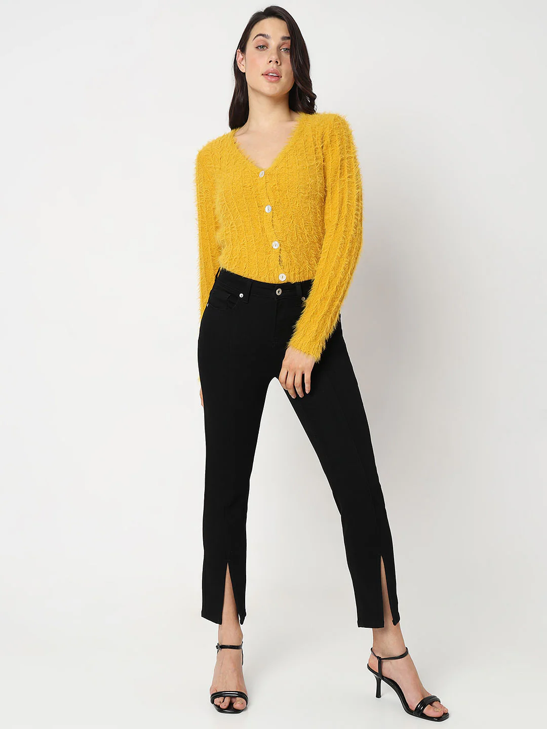 Black Mid Rise Straight Fit Jeans - Image 5