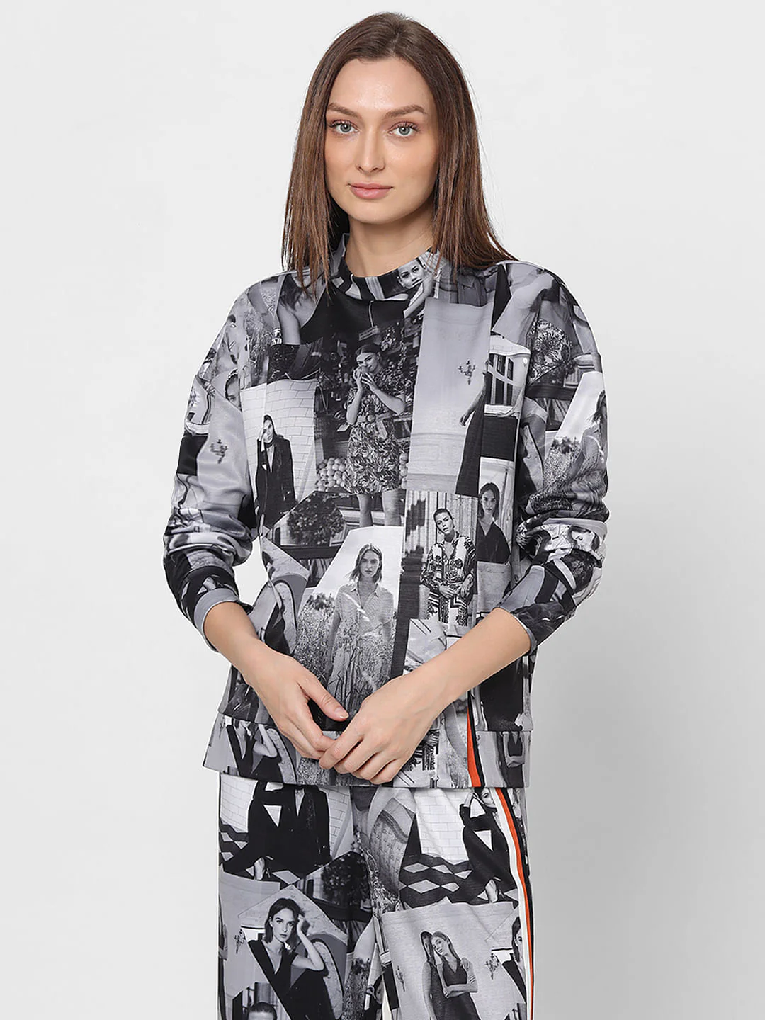 Black & White Photoprint Co-Ord Set Sweatshirt - Image 2