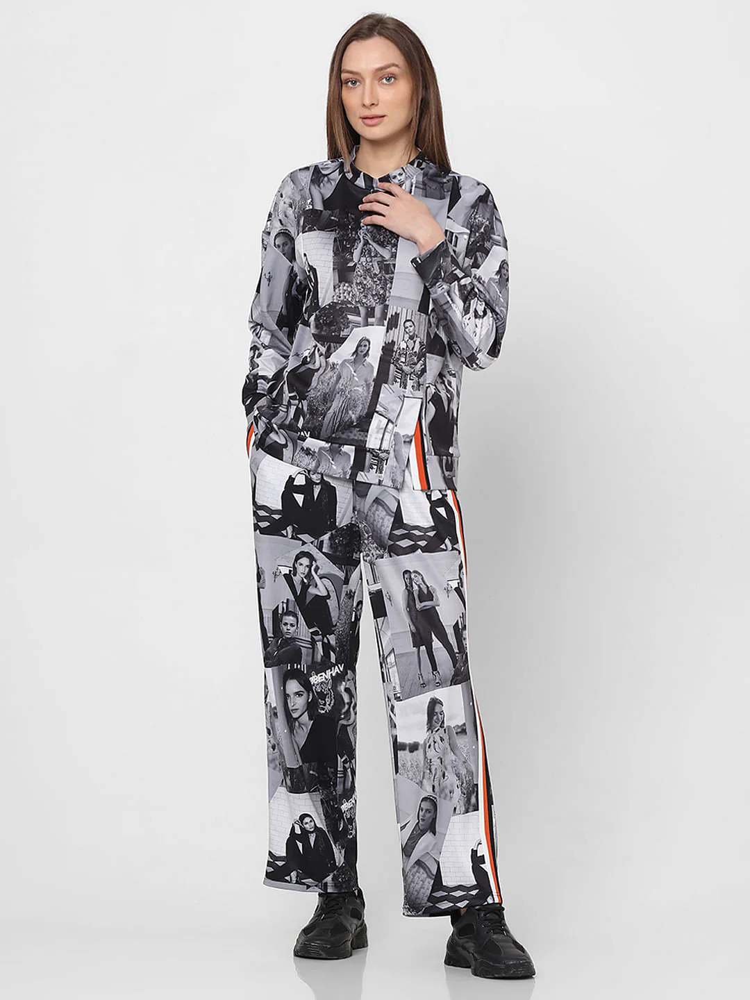 Black & White Photoprint Co-Ord Set Sweatshirt - Image 5