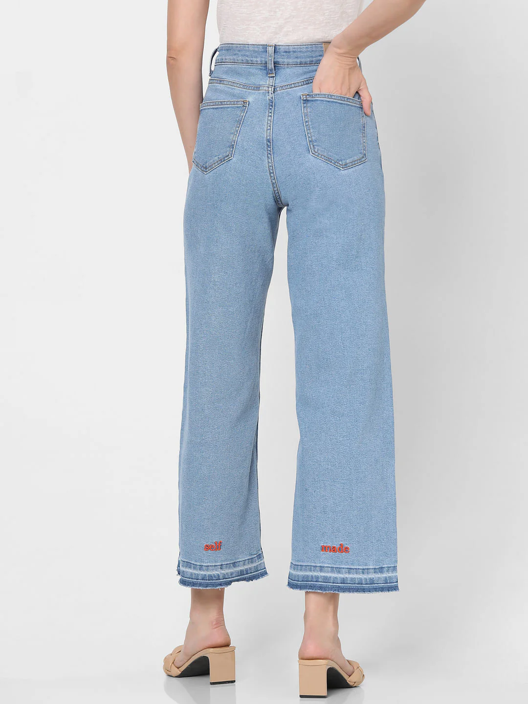 Blue Washed Zoey Wide-Leg Jeans - Image 4