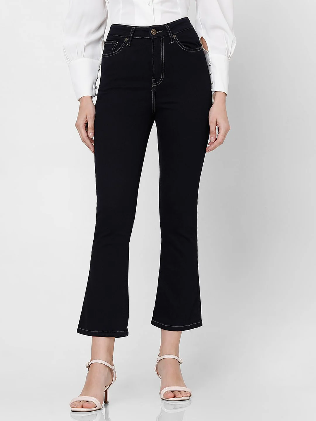 Dark Blue High Rise Petra Bootcut Jeans - Image 2