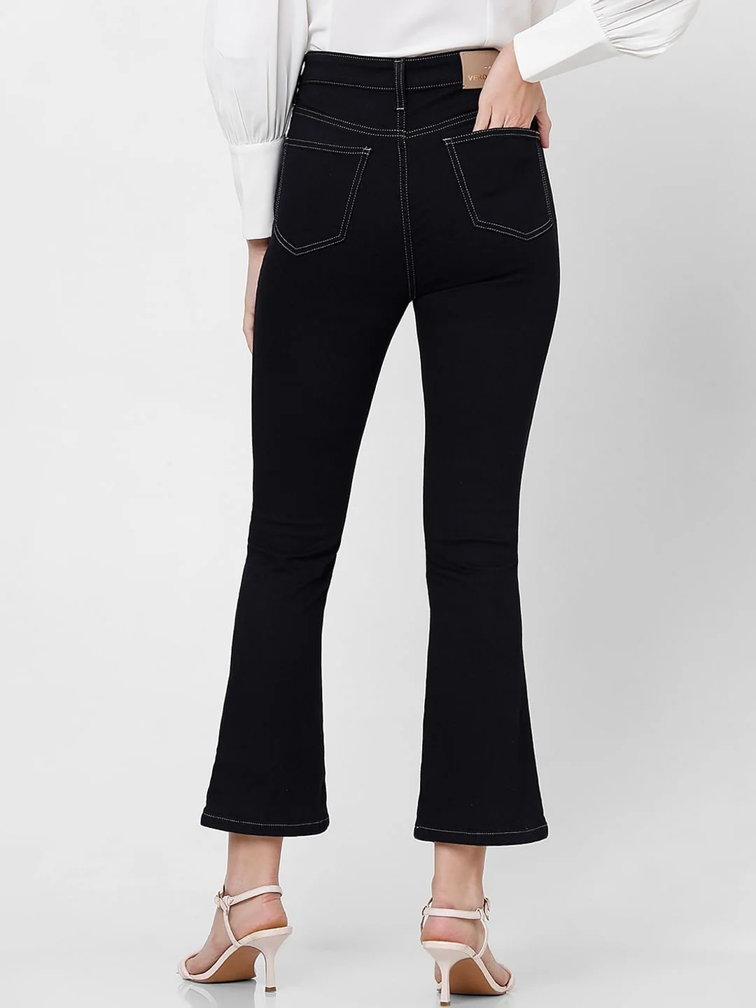 Dark Blue High Rise Petra Bootcut Jeans - Image 4