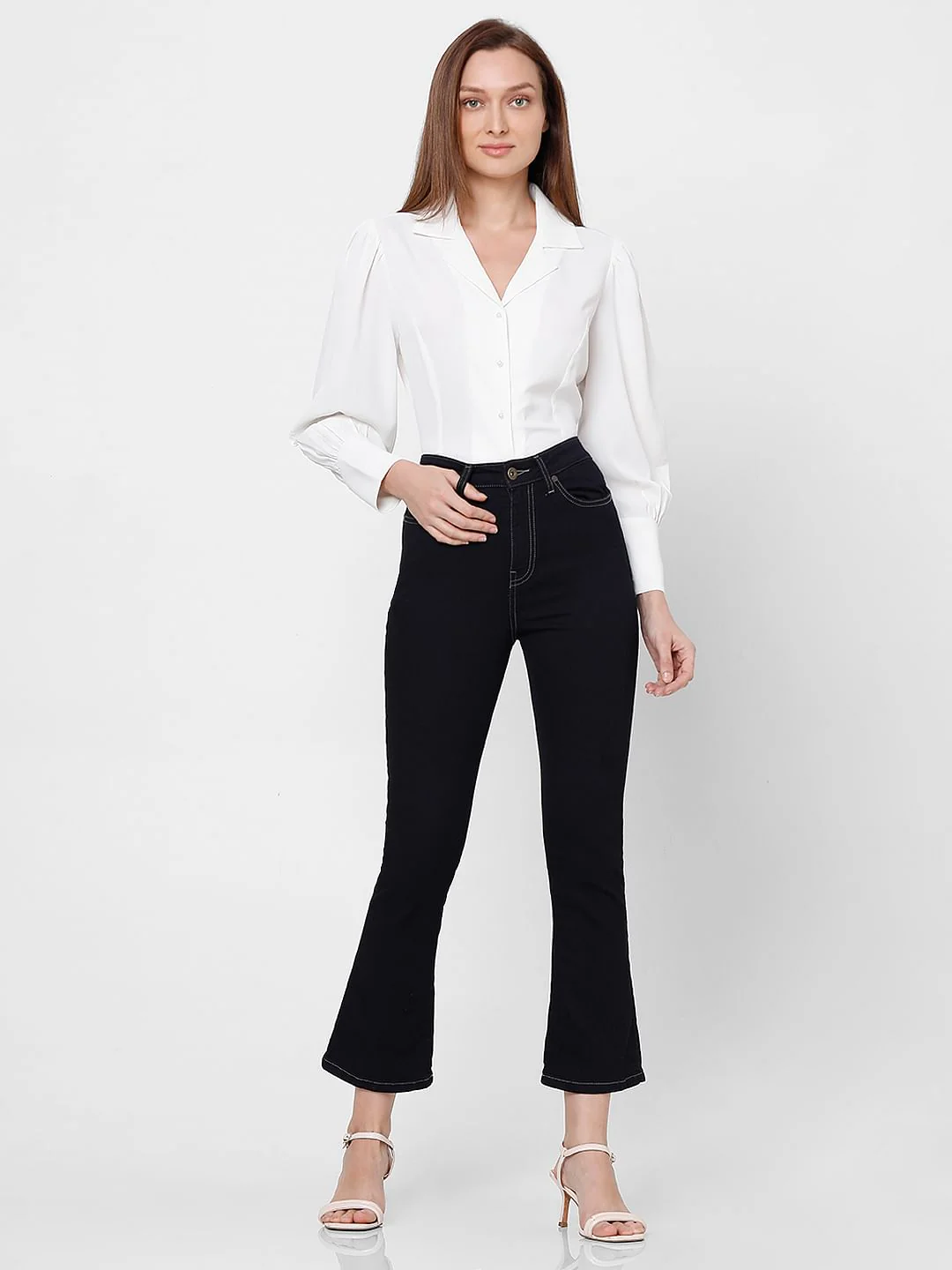 Dark Blue High Rise Petra Bootcut Jeans - Image 5