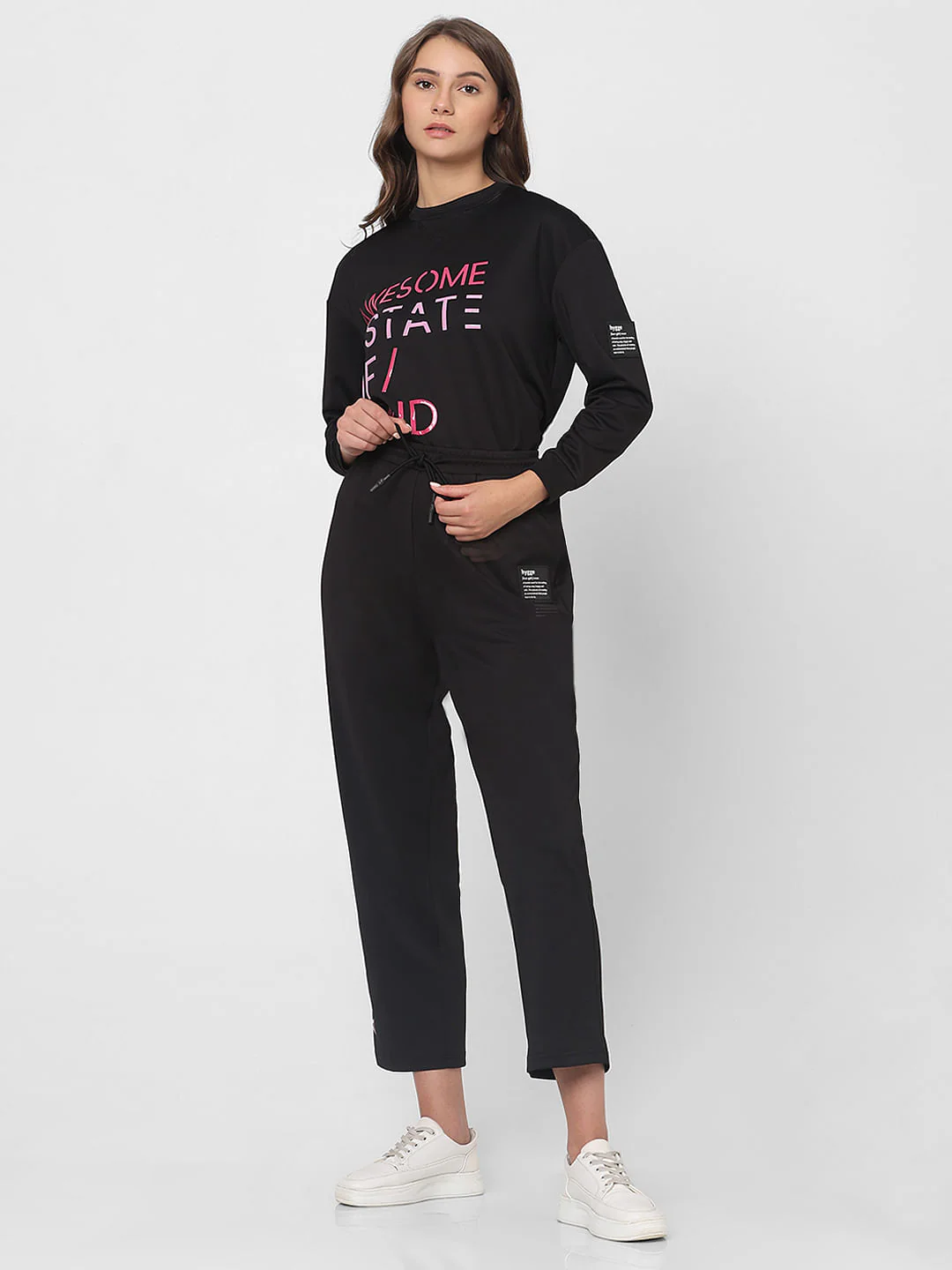 Black High Rise Co-Ord Set Sweatpants - Image 5