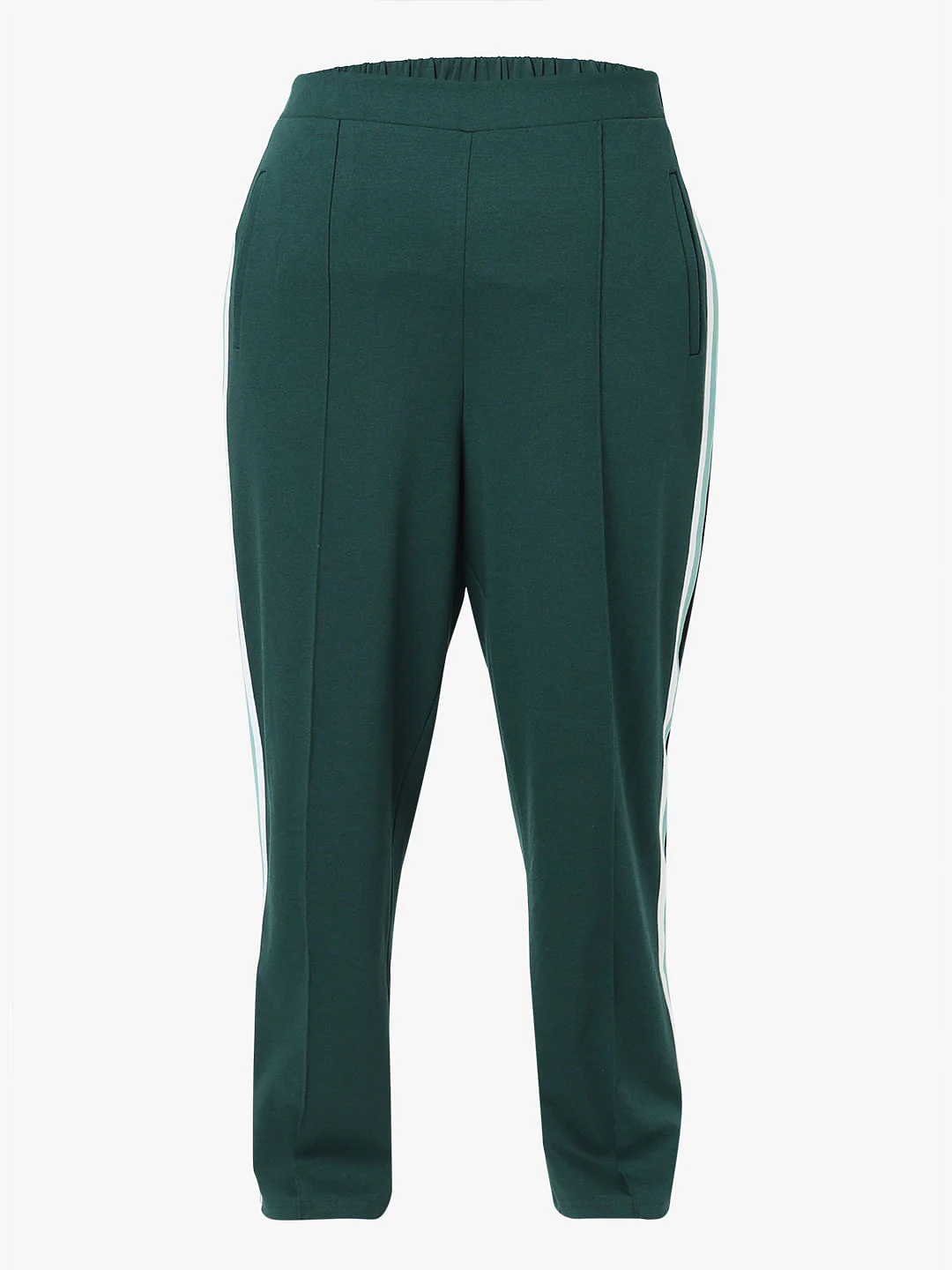Curve Green High Rise Striped Co-Ord Set Sweatpants - Image 7