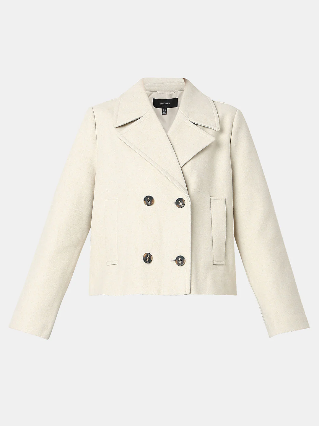 Beige Double Breasted Jacket - Image 7