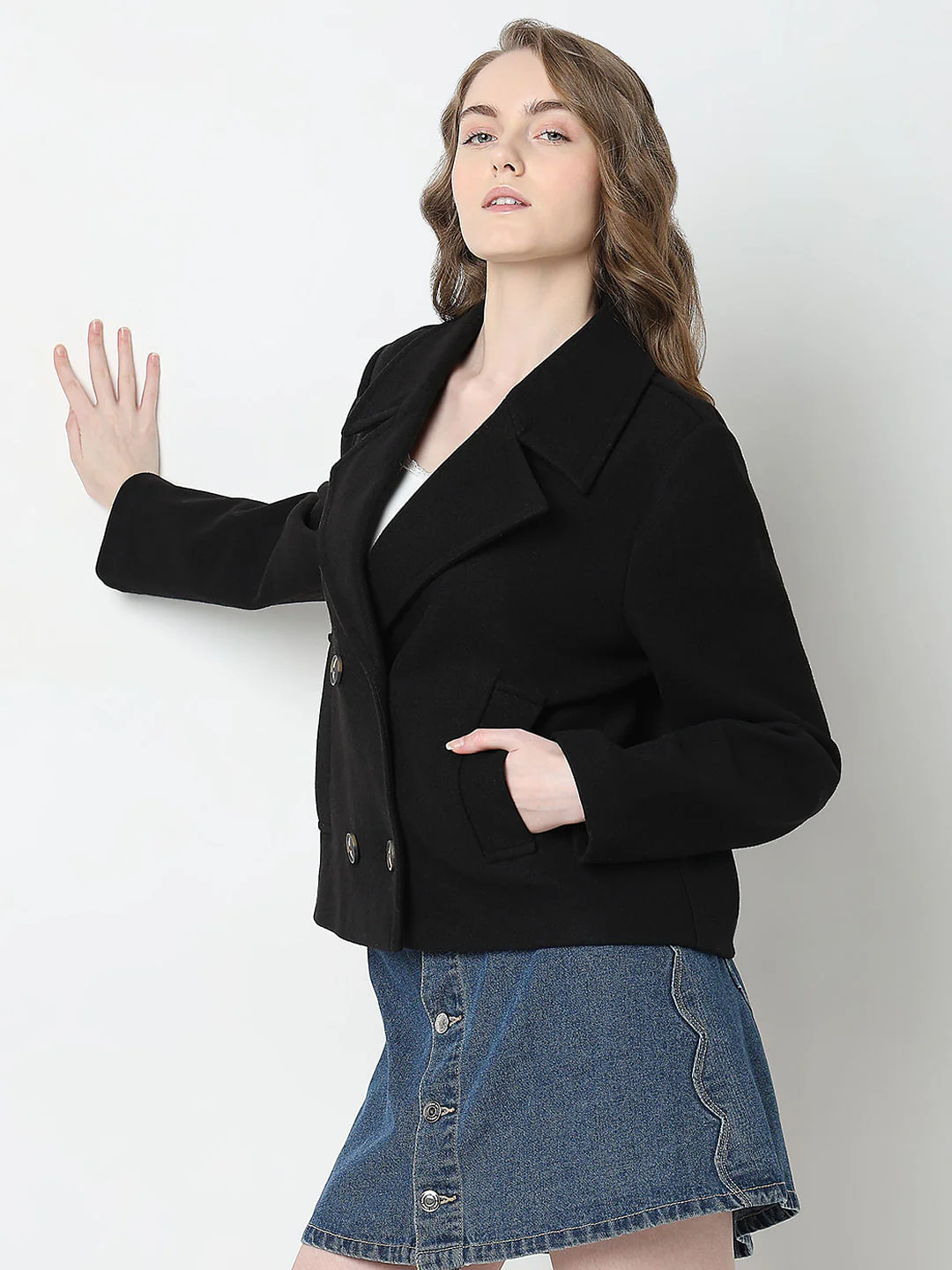 Black Double Breasted Jacket - Image 3