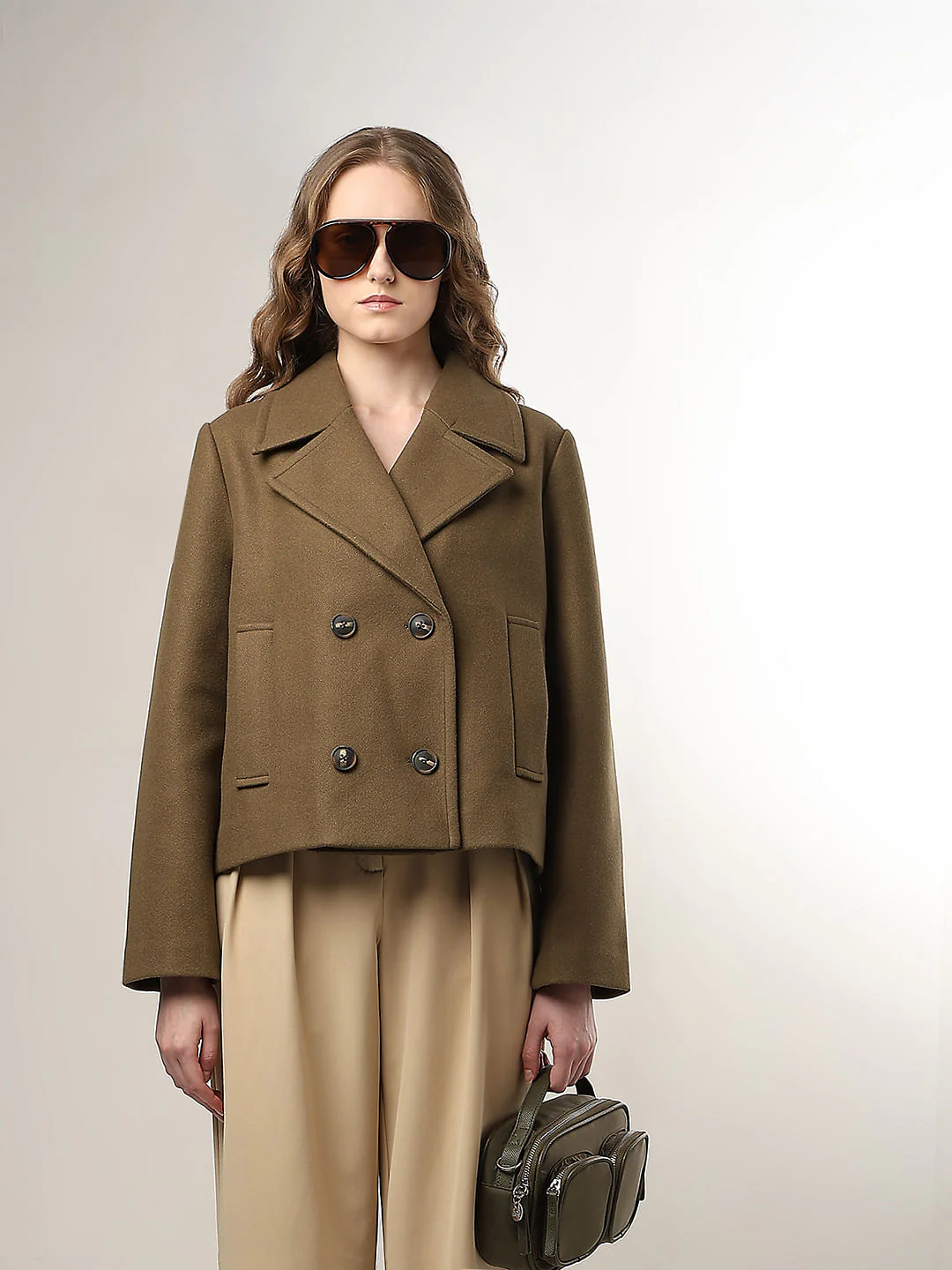 Brown Double Breasted Jacket