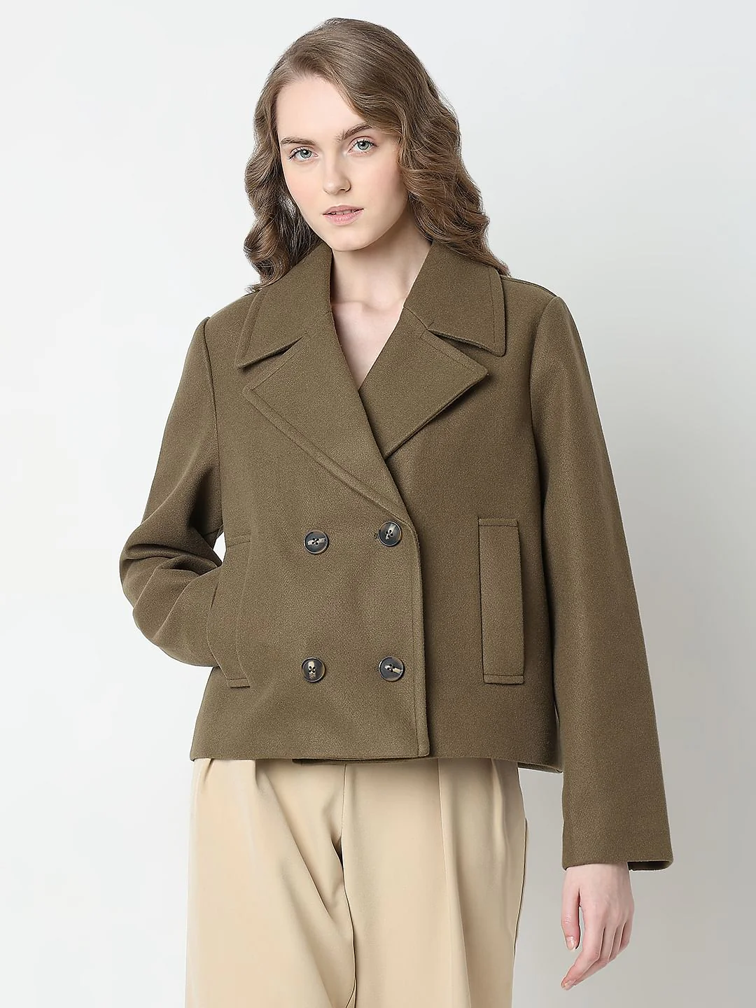 Brown Double Breasted Jacket - Image 2
