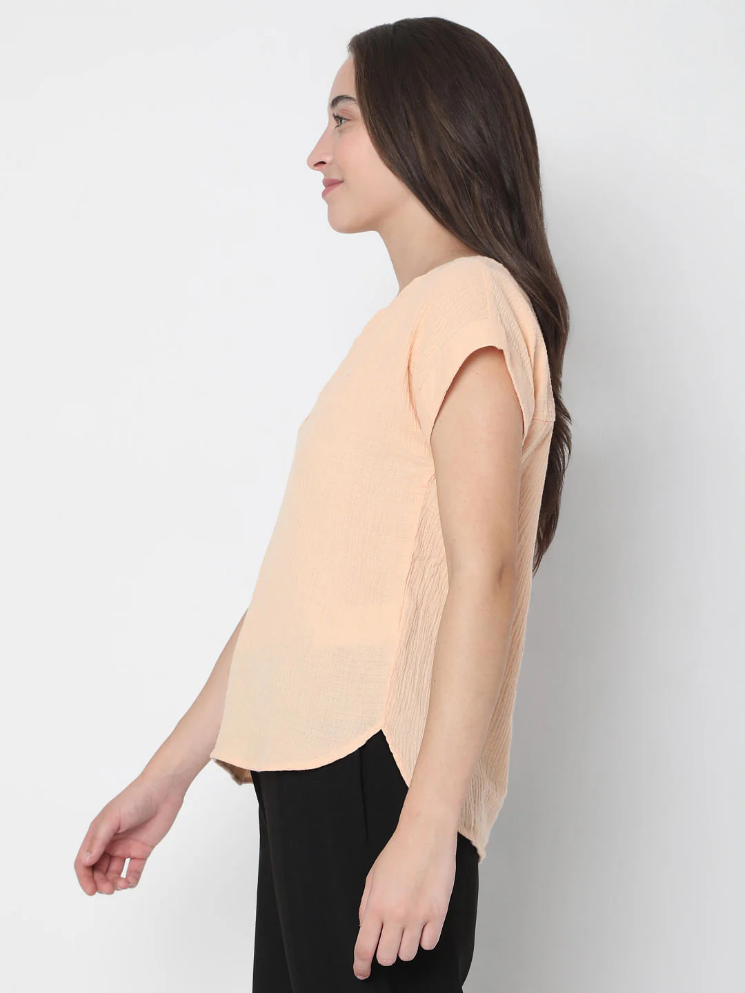Peach V Neck Top - Image 3