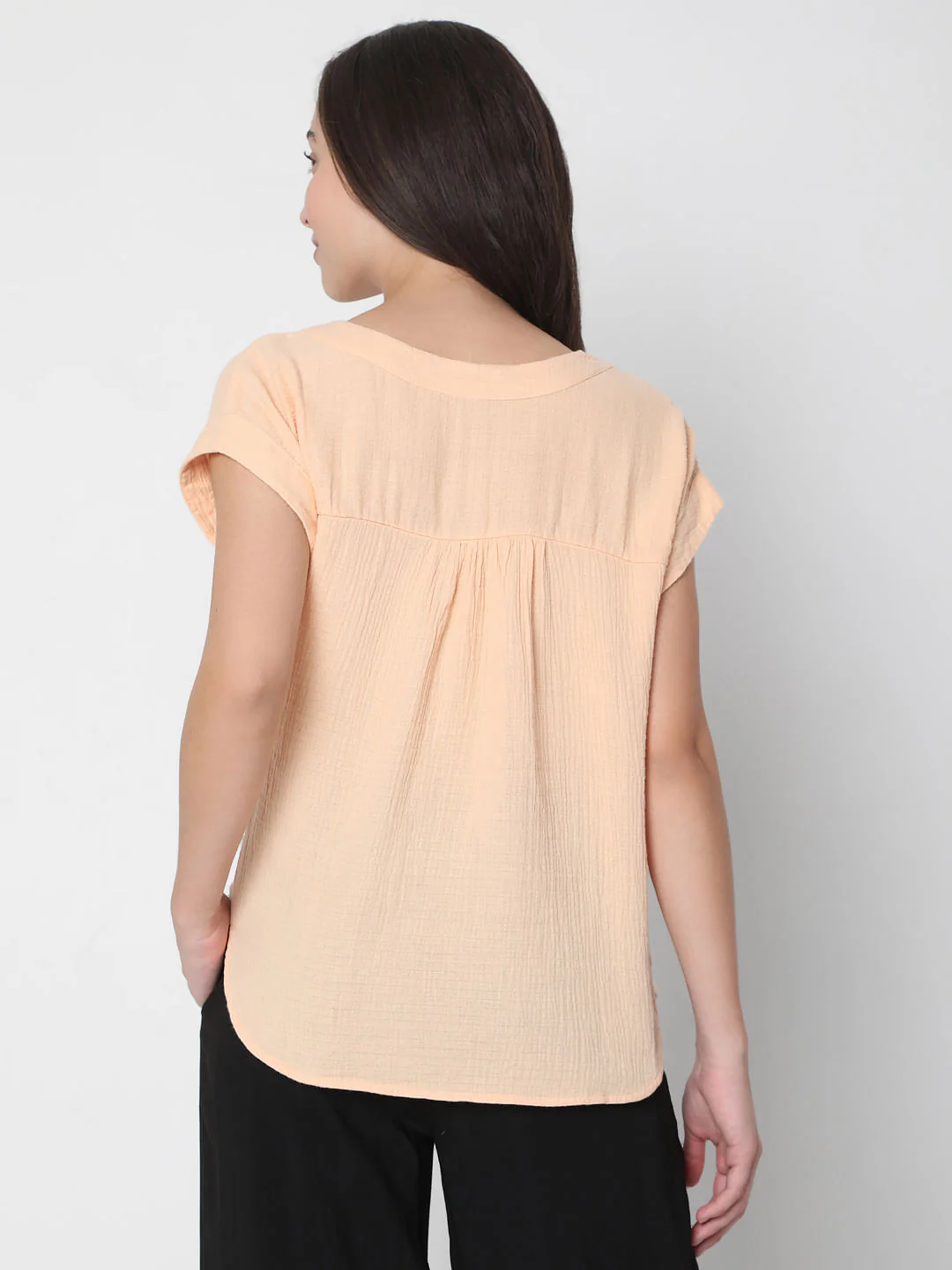 Peach V Neck Top - Image 4