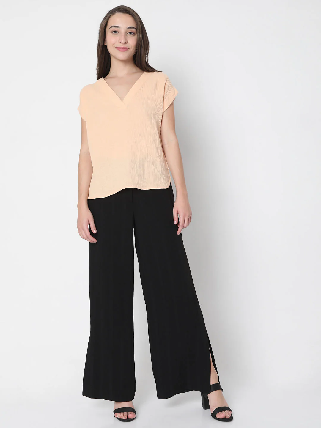 Peach V Neck Top - Image 5