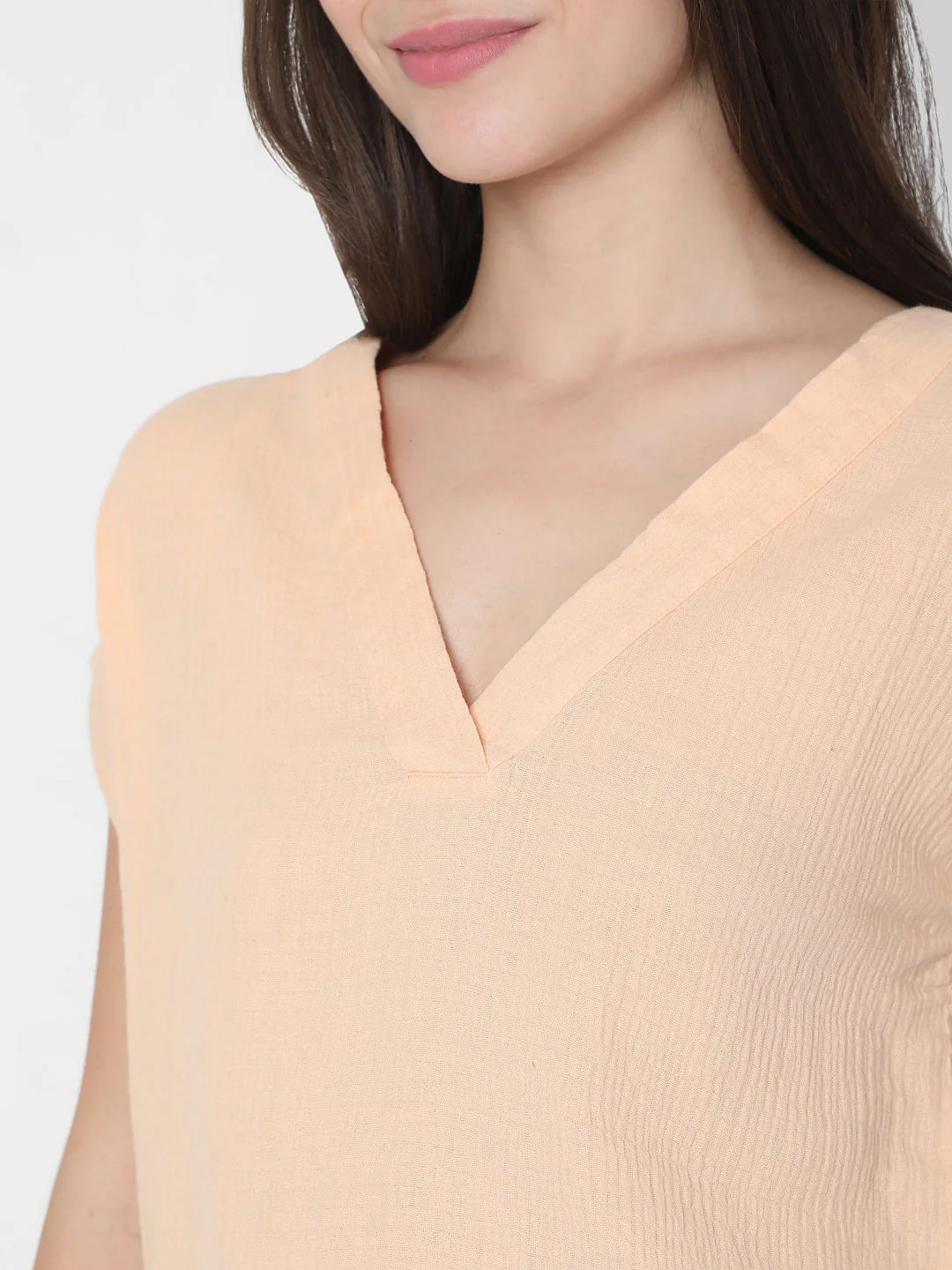 Peach V Neck Top - Image 6