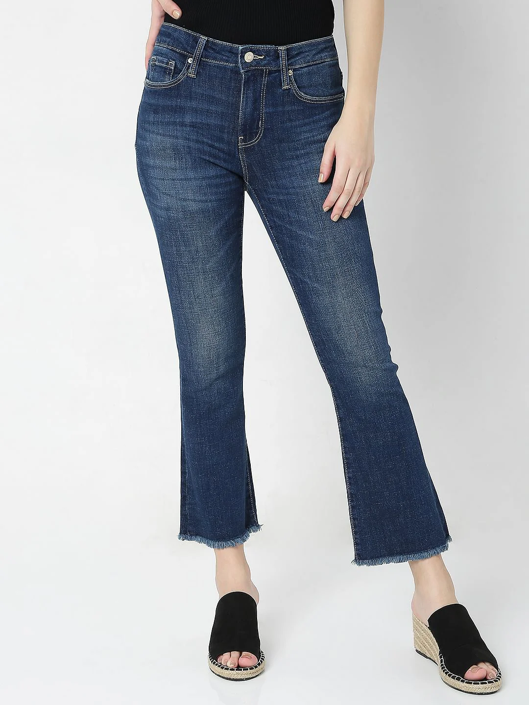 Blue Mid Rise Petra Bootcut Jeans - Image 2