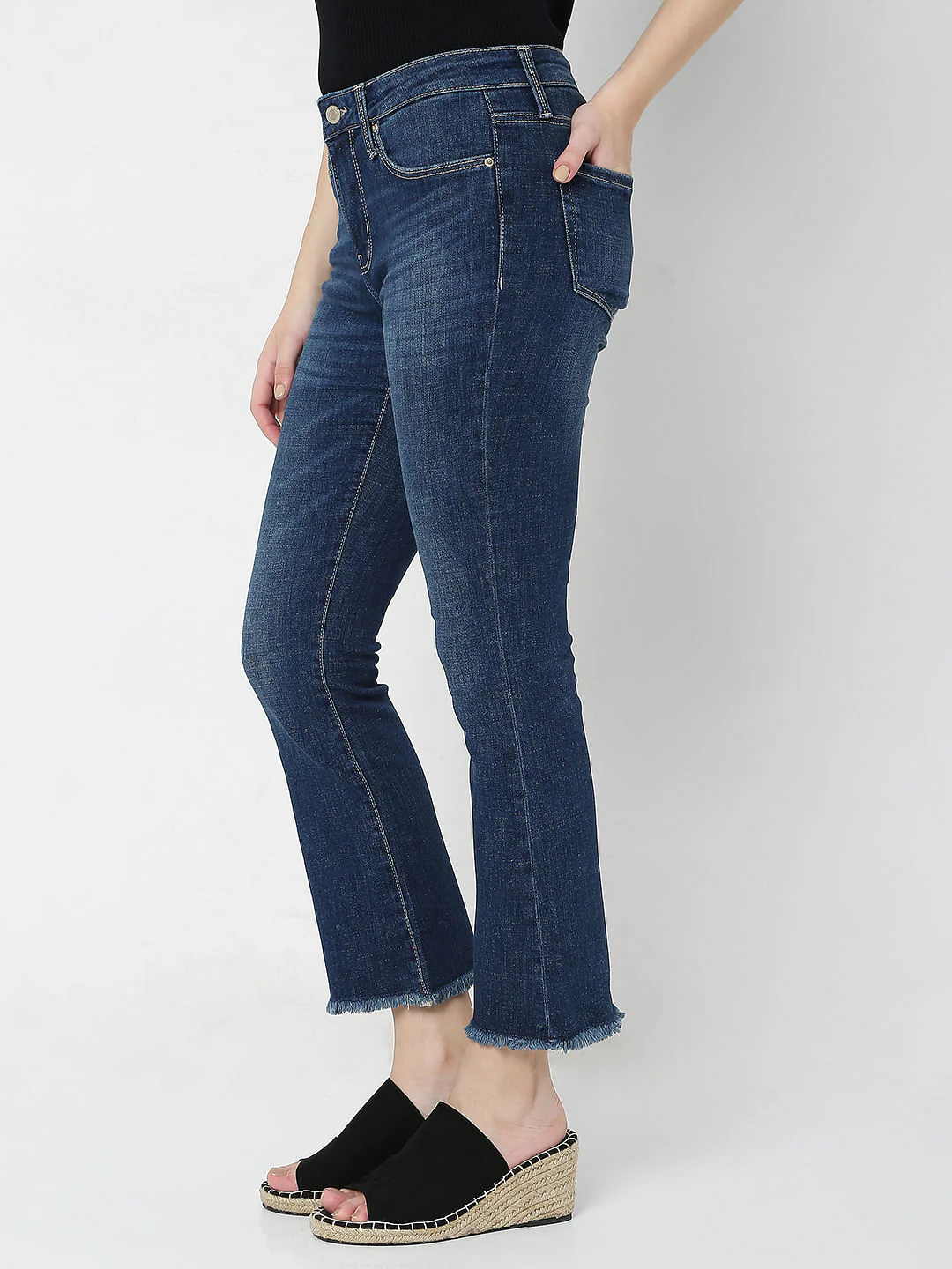 Blue Mid Rise Petra Bootcut Jeans - Image 3