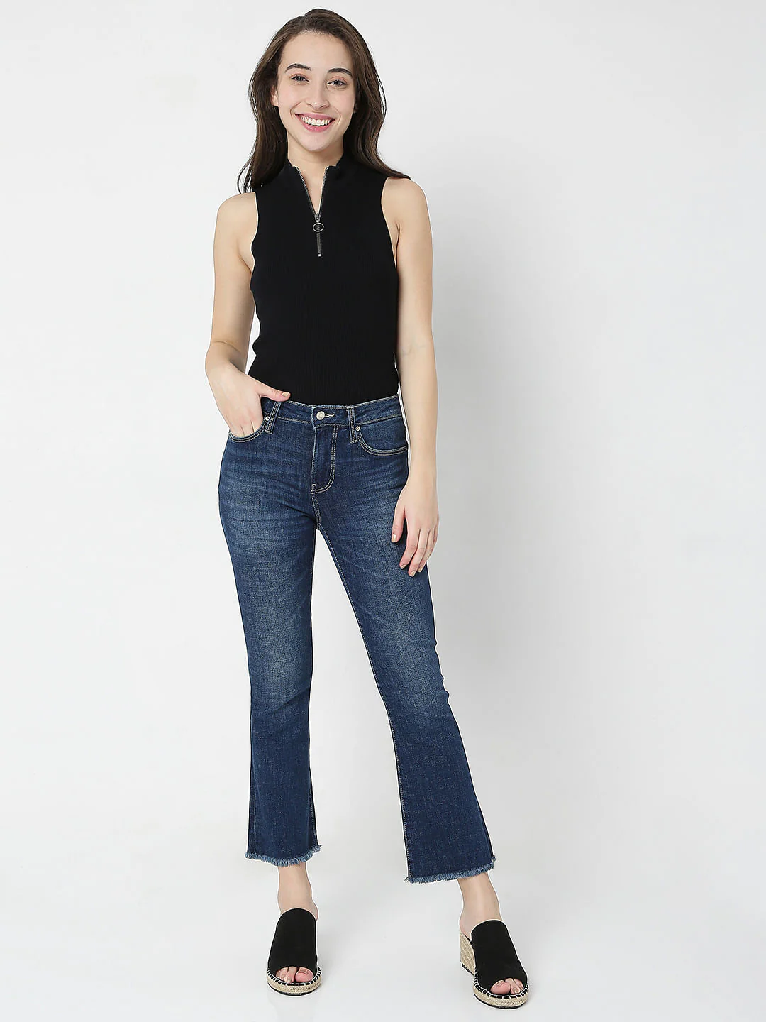 Blue Mid Rise Petra Bootcut Jeans - Image 6