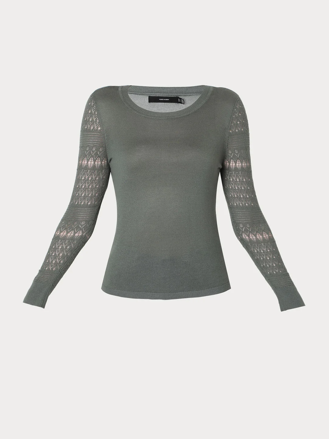 Green Lace Sleeves Pullover - Image 7