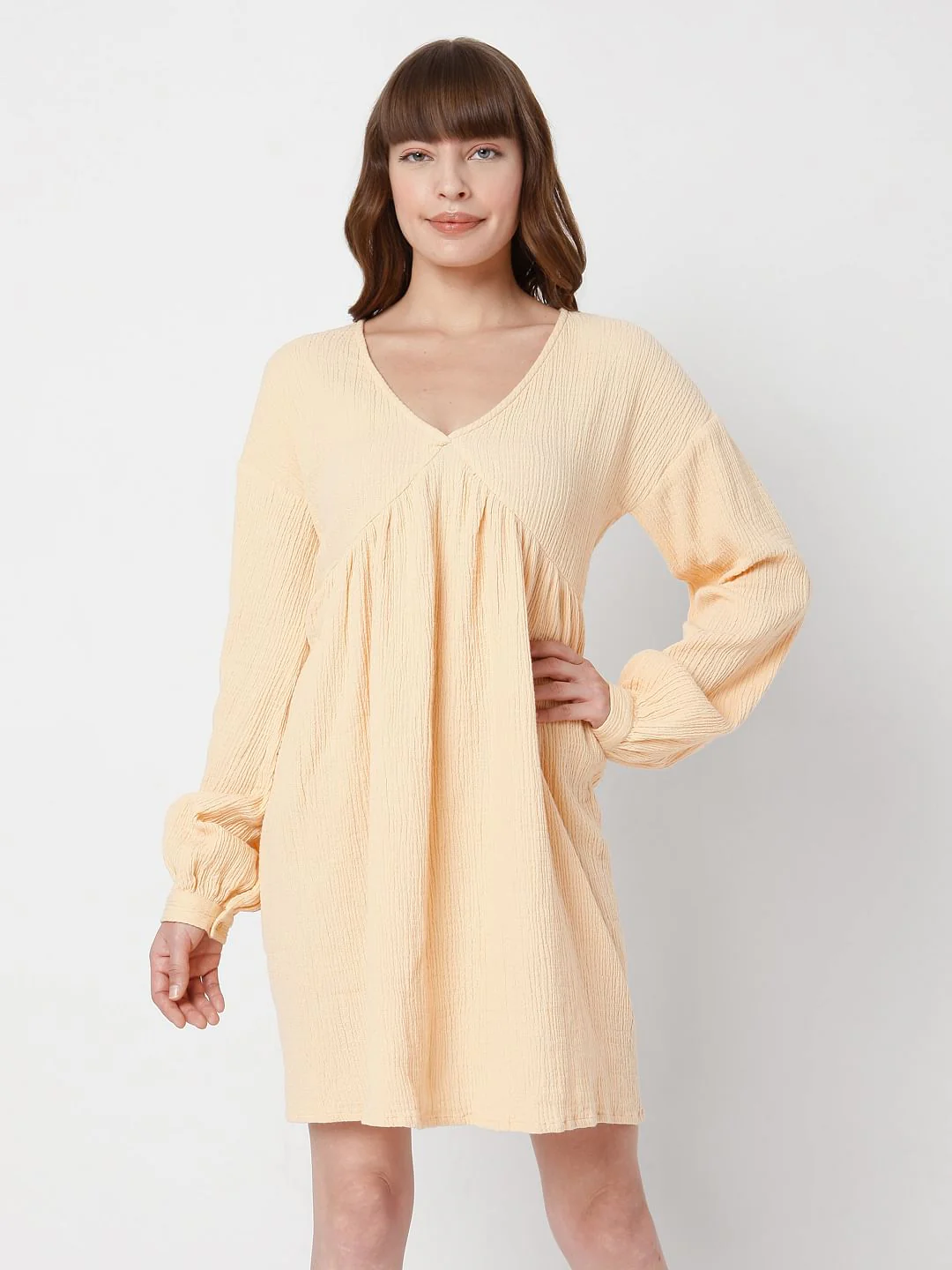 Orange Textured Dress - Image 2