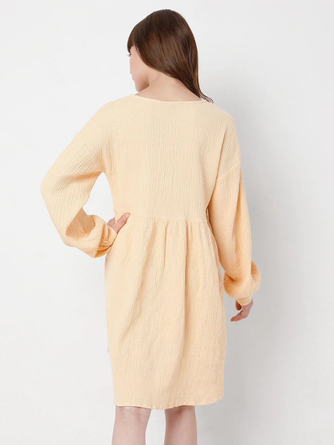 Orange Textured Dress - Image 4