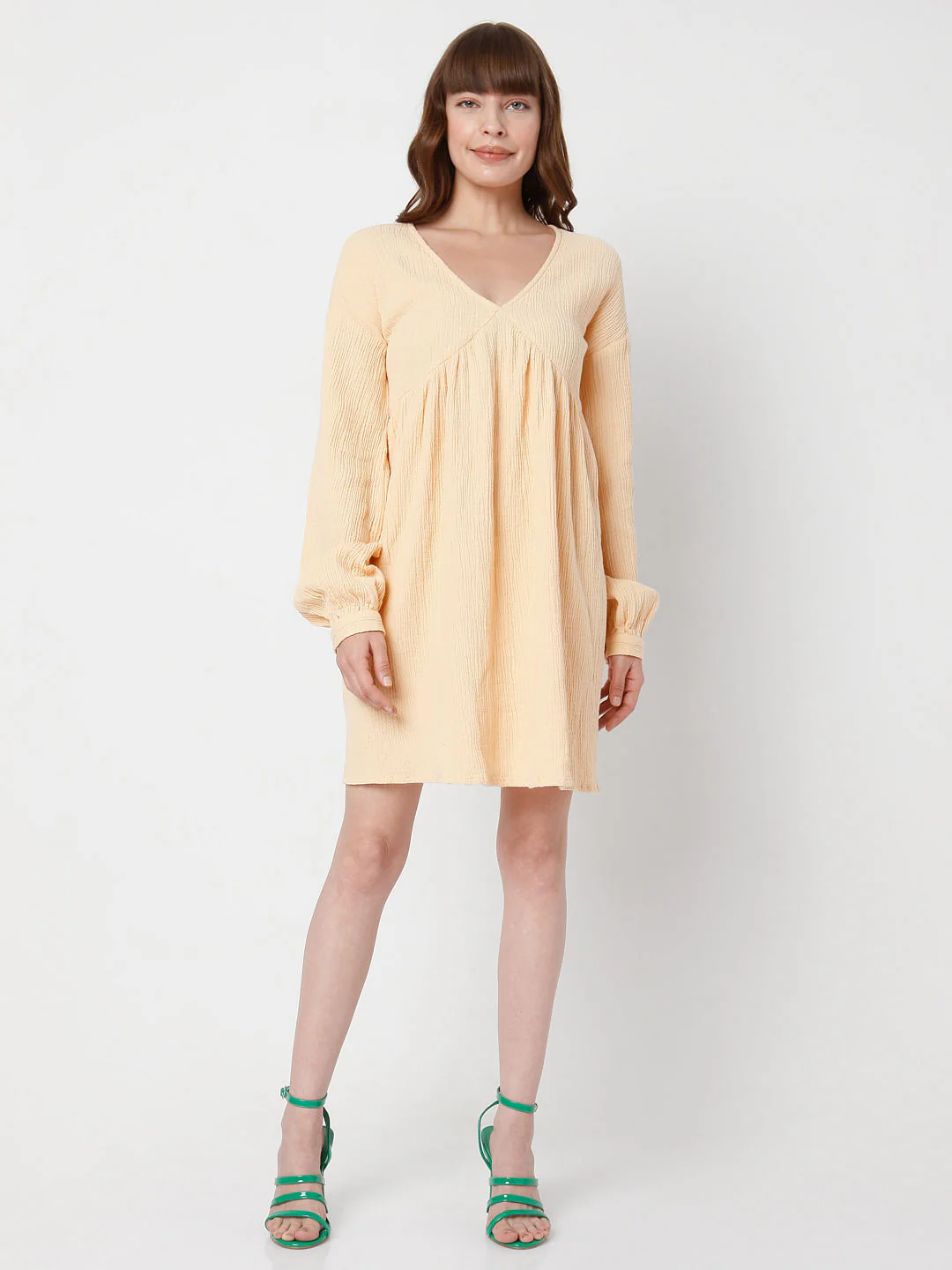 Orange Textured Dress - Image 5