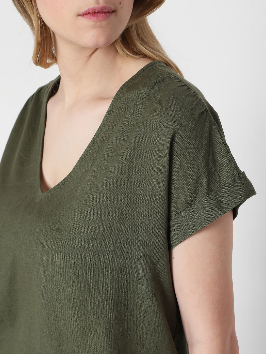Green V Neck Co-Ord Top - Image 6