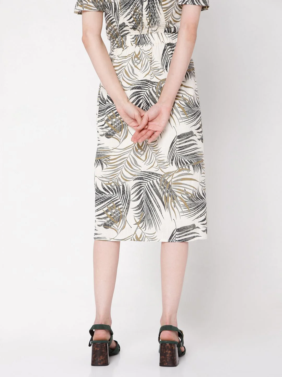 Beige Tropical Print Co-Ord Skirt - Image 4