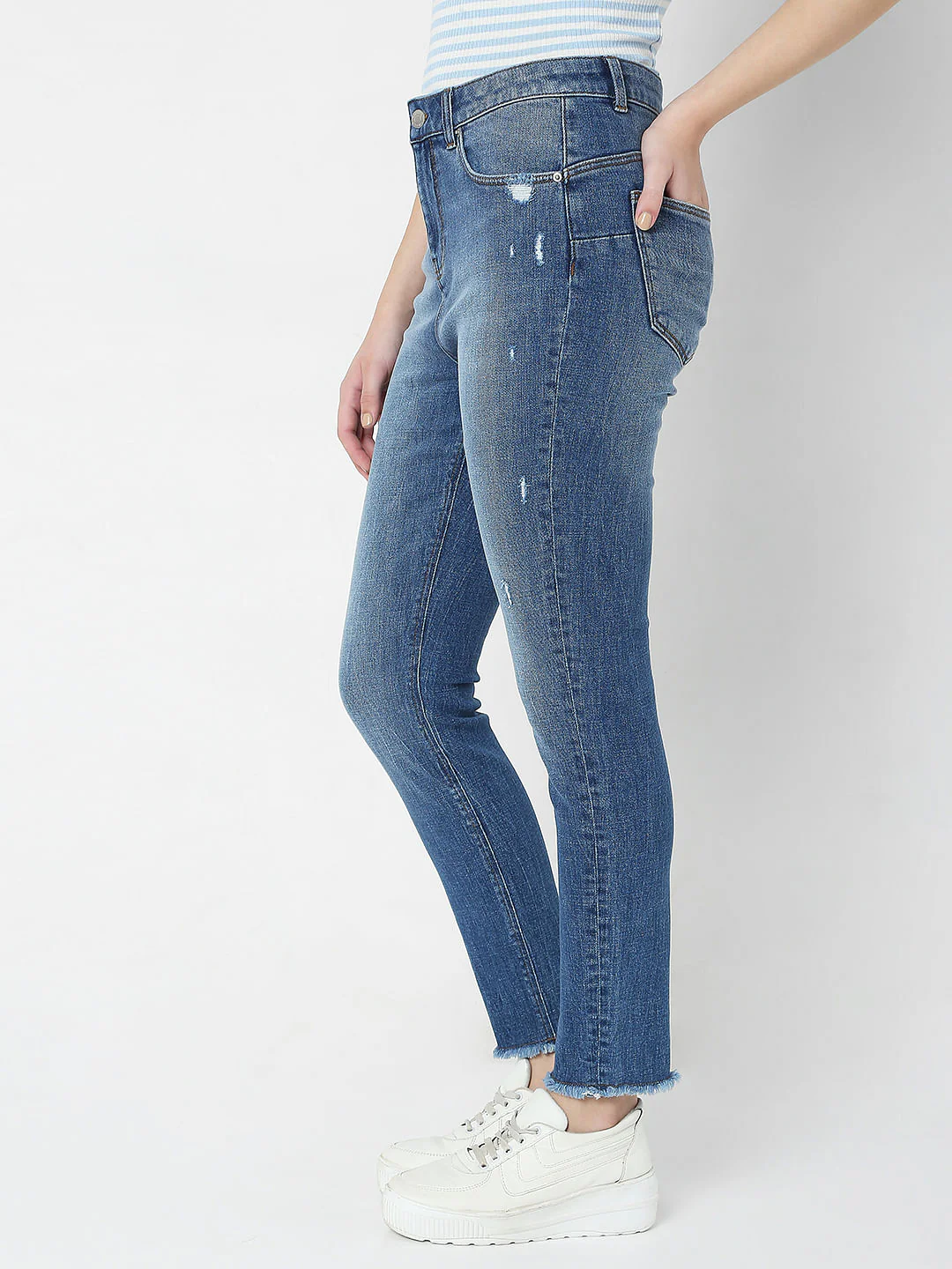 Blue High Waist Push Up Wendy Skinny Jeans - Image 3