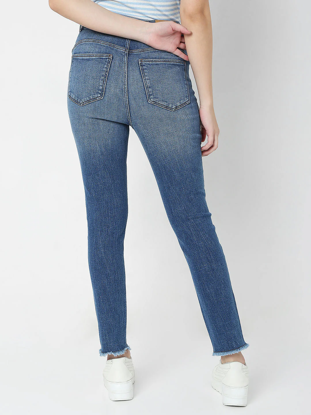 Blue High Waist Push Up Wendy Skinny Jeans - Image 4