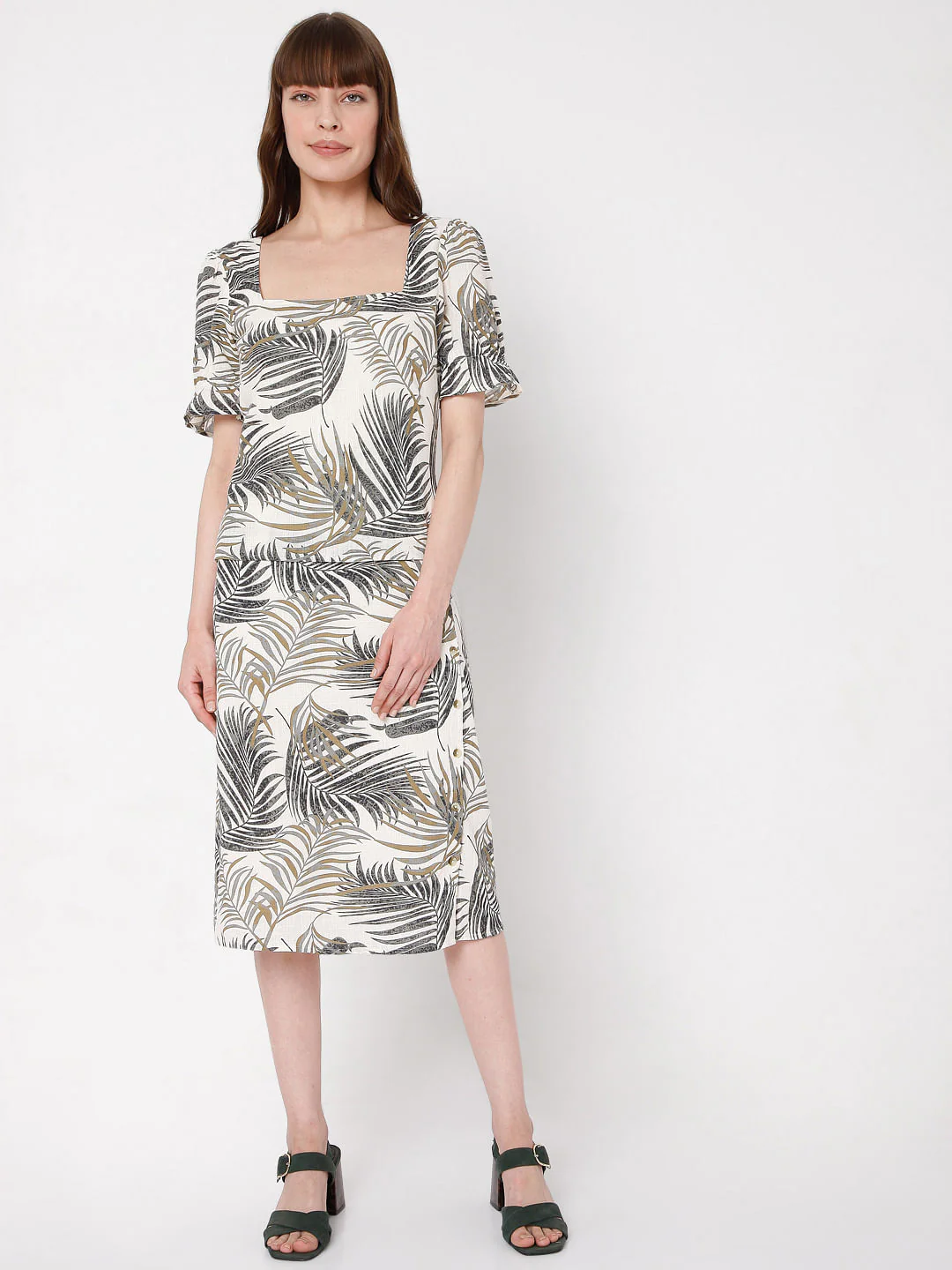 Beige Tropical Print Co-Ord Set Top - Image 5