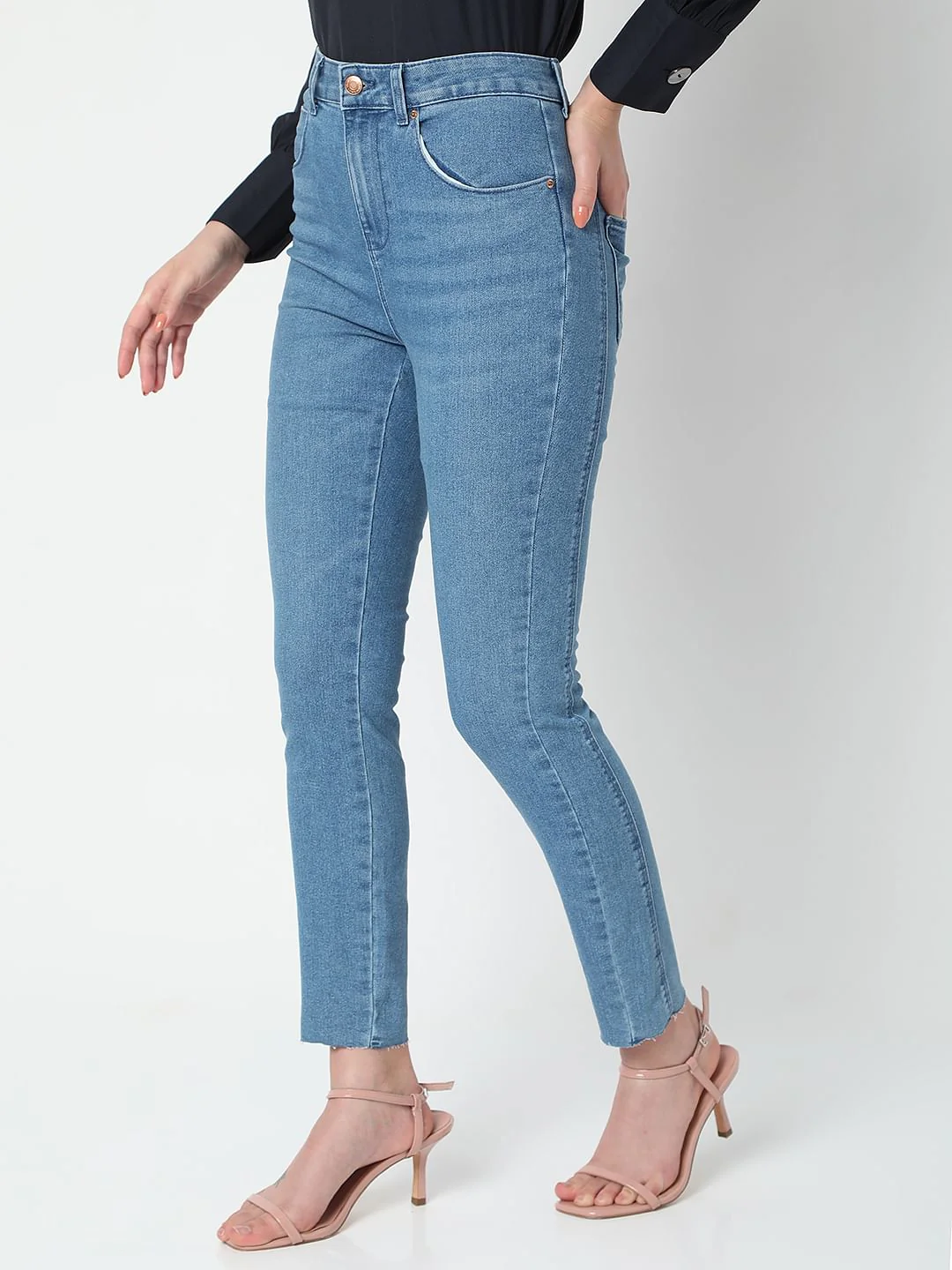 Blue High Waist Push Up Wendy Skinny Jeans - Image 3