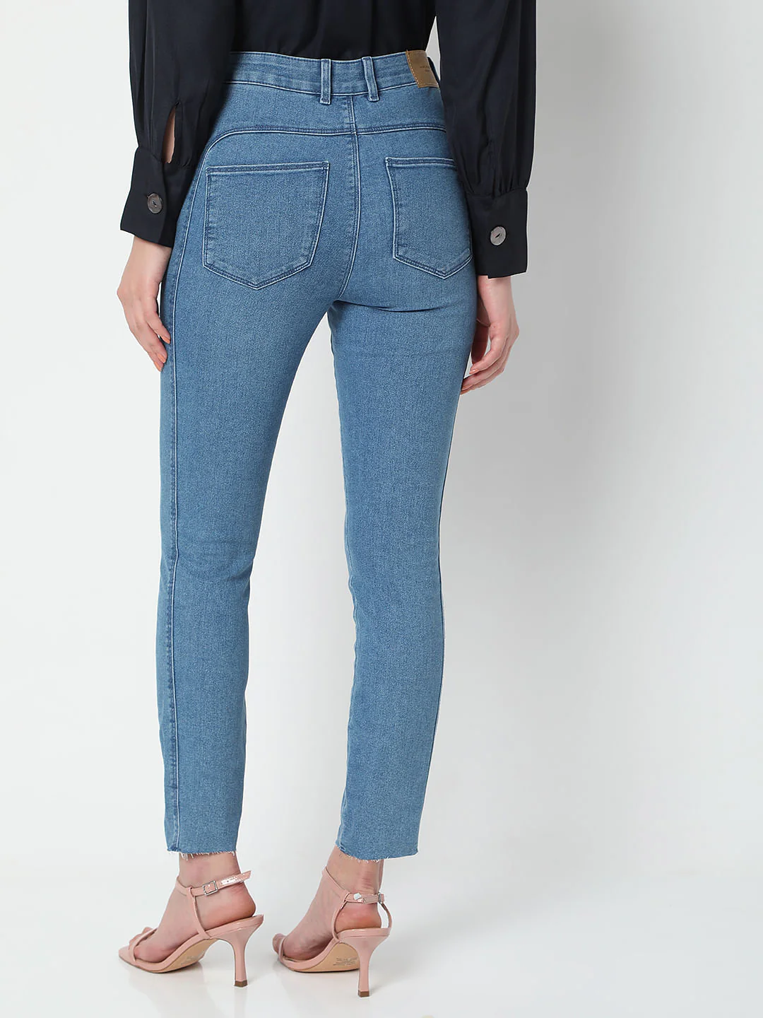 Blue High Waist Push Up Wendy Skinny Jeans - Image 4