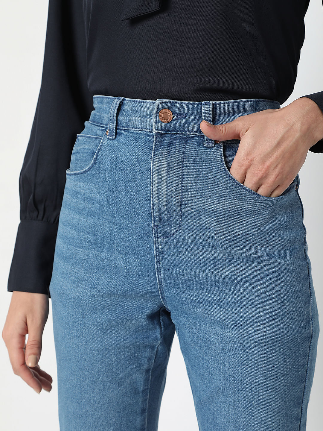 Blue High Waist Push Up Wendy Skinny Jeans - Image 5