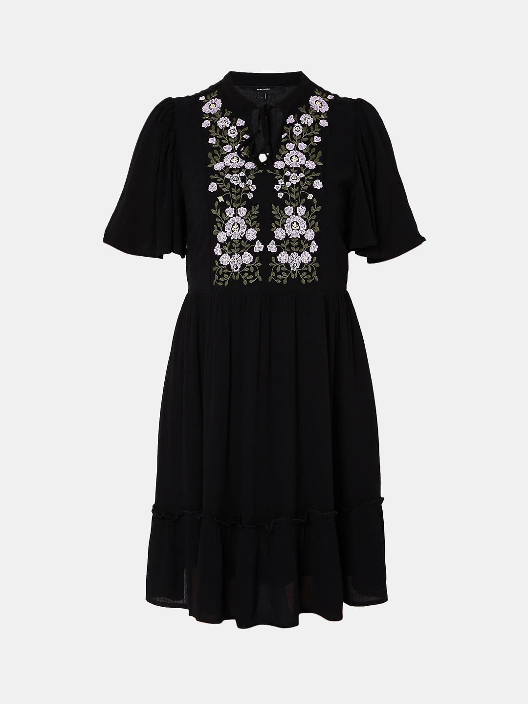 Black Embroidered Dress - Image 7