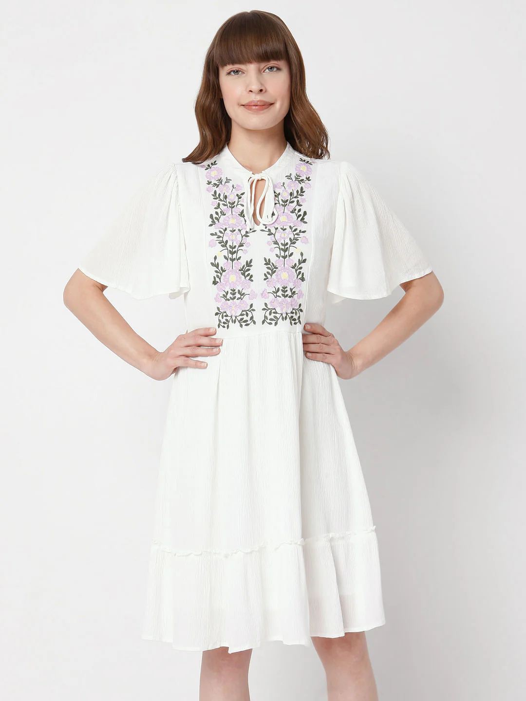 White Embroidered Dress - Image 2