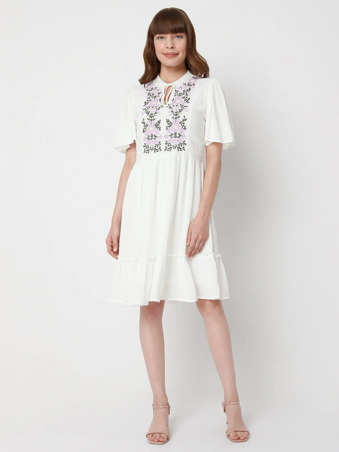 White Embroidered Dress - Image 5