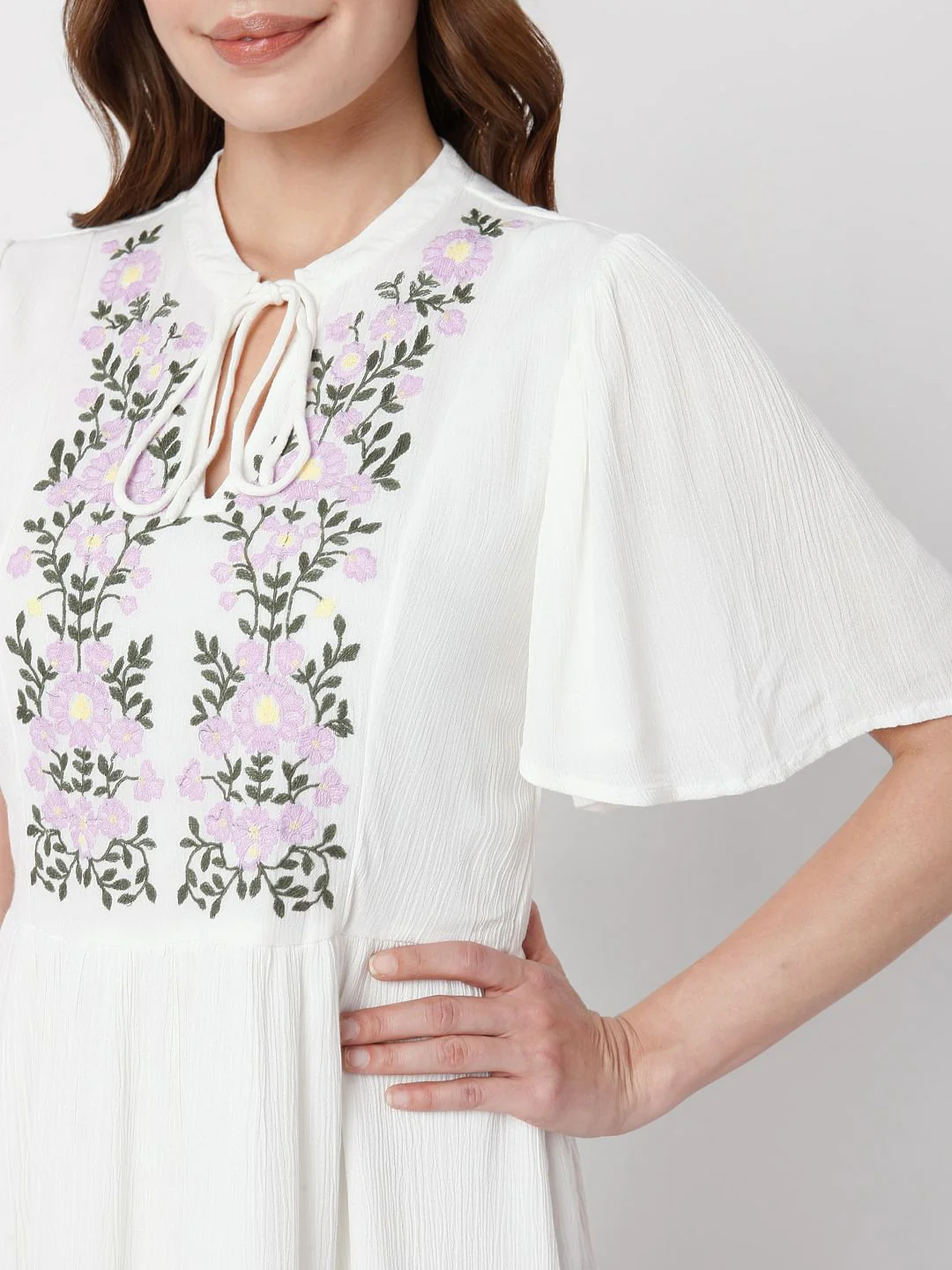 White Embroidered Dress - Image 6