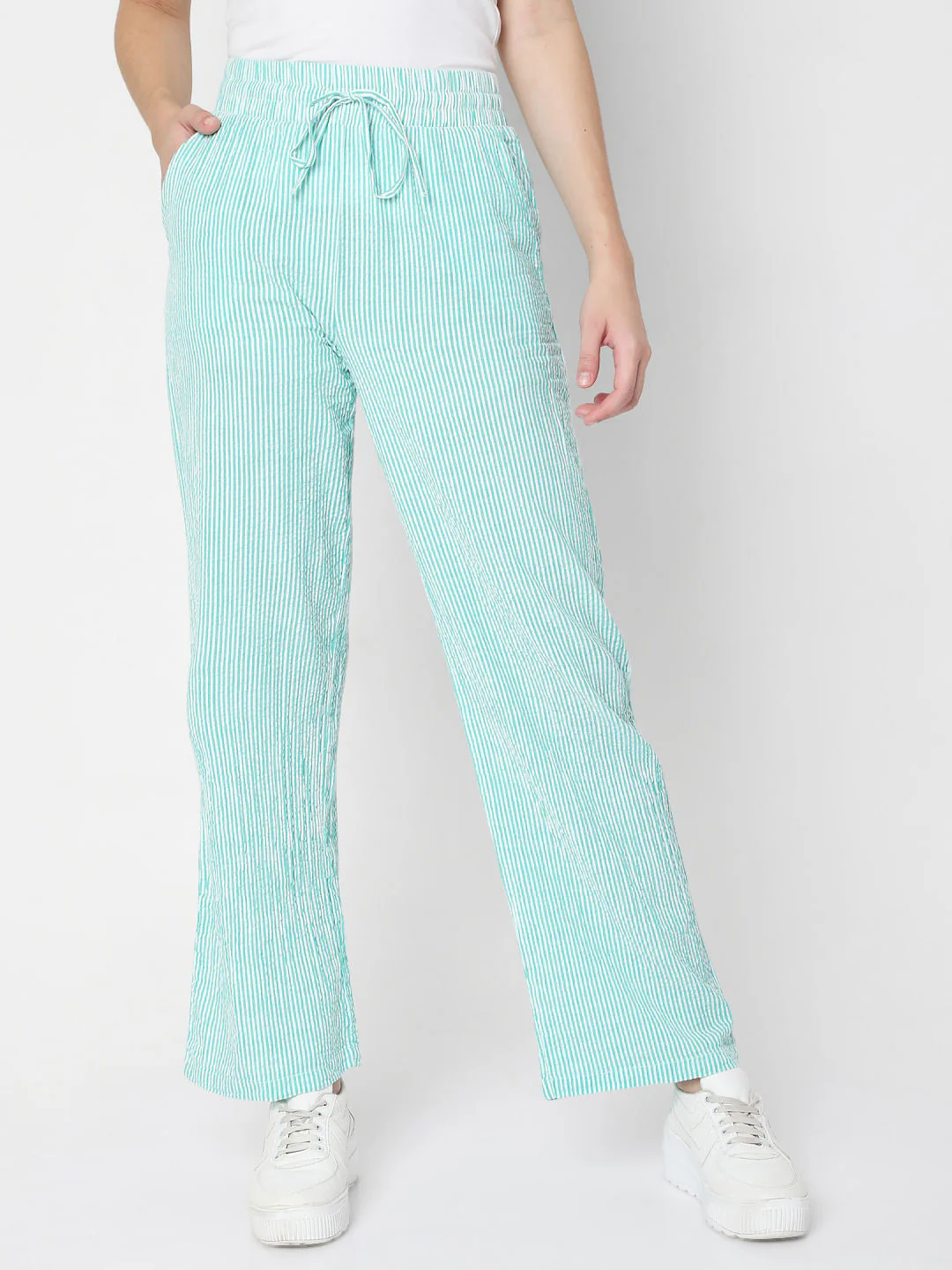 Green Striped Co-Ord Set Pants - Image 2