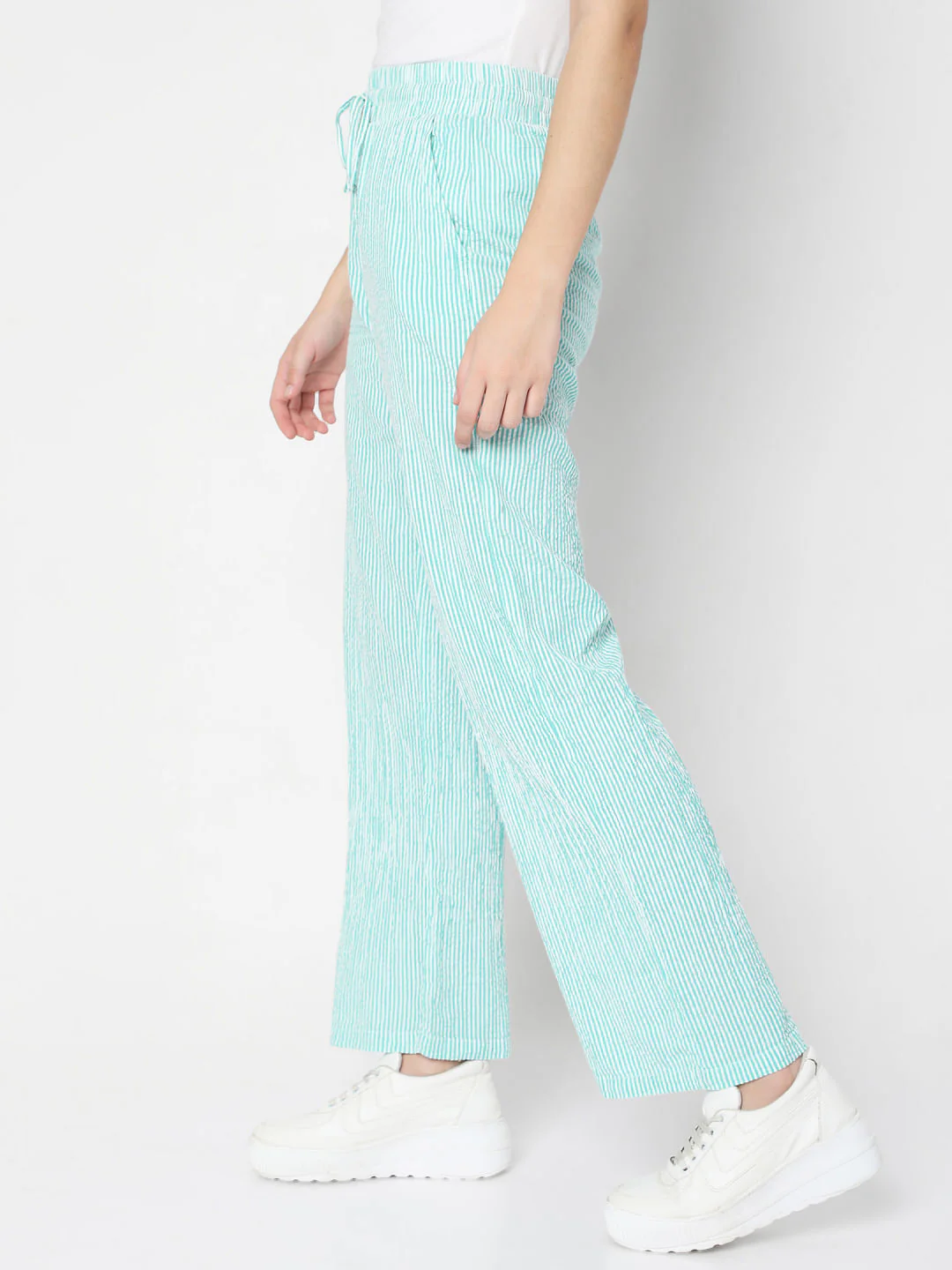 Green Striped Co-Ord Set Pants - Image 3