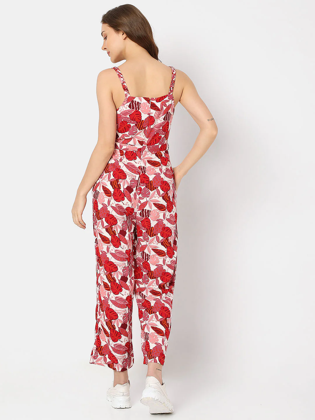 Pink Floral Print Jumpsuit - Image 4